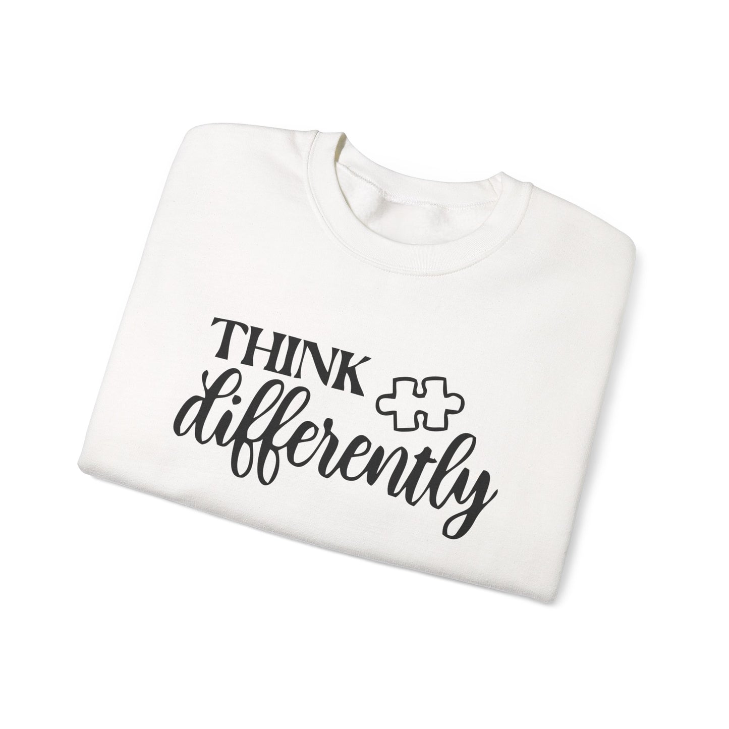Think Differently Puzzle Piece Crewneck Sweatshirt