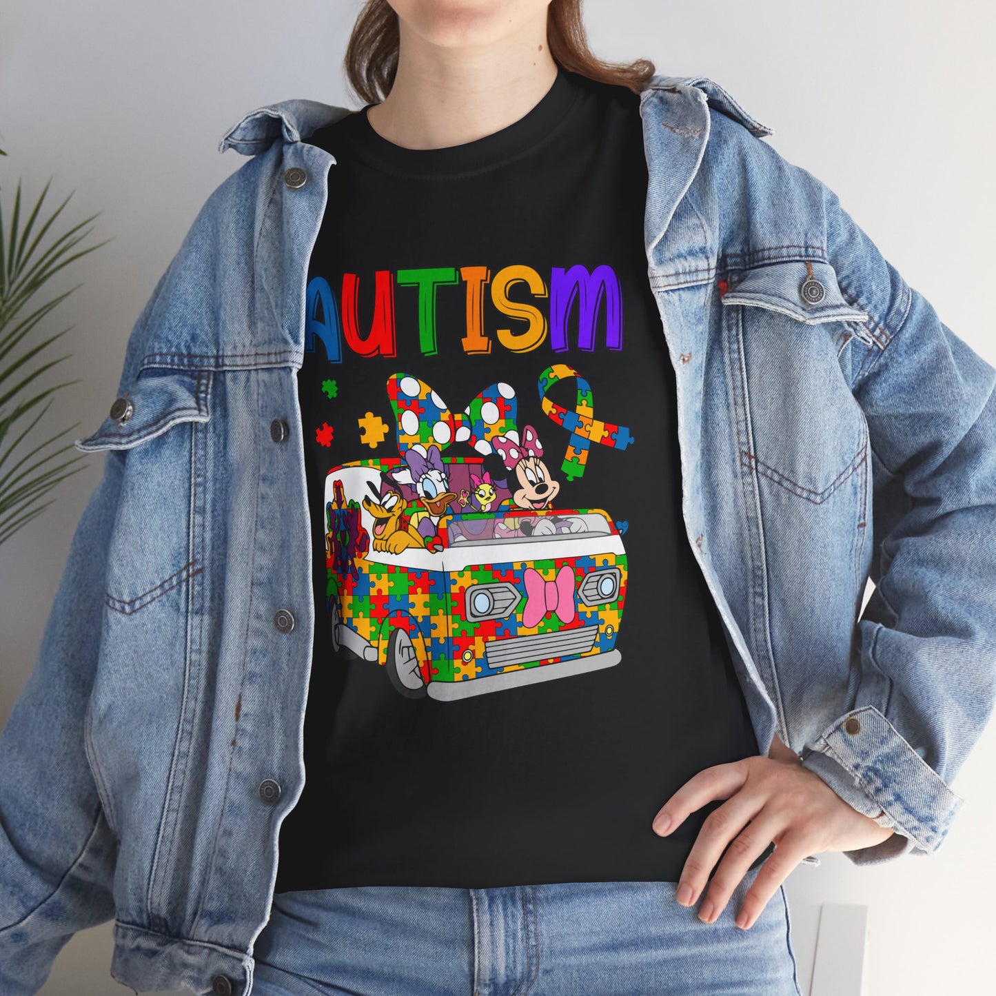 Autism Awareness Puzzle Van T-Shirt — Colorful Support Tee