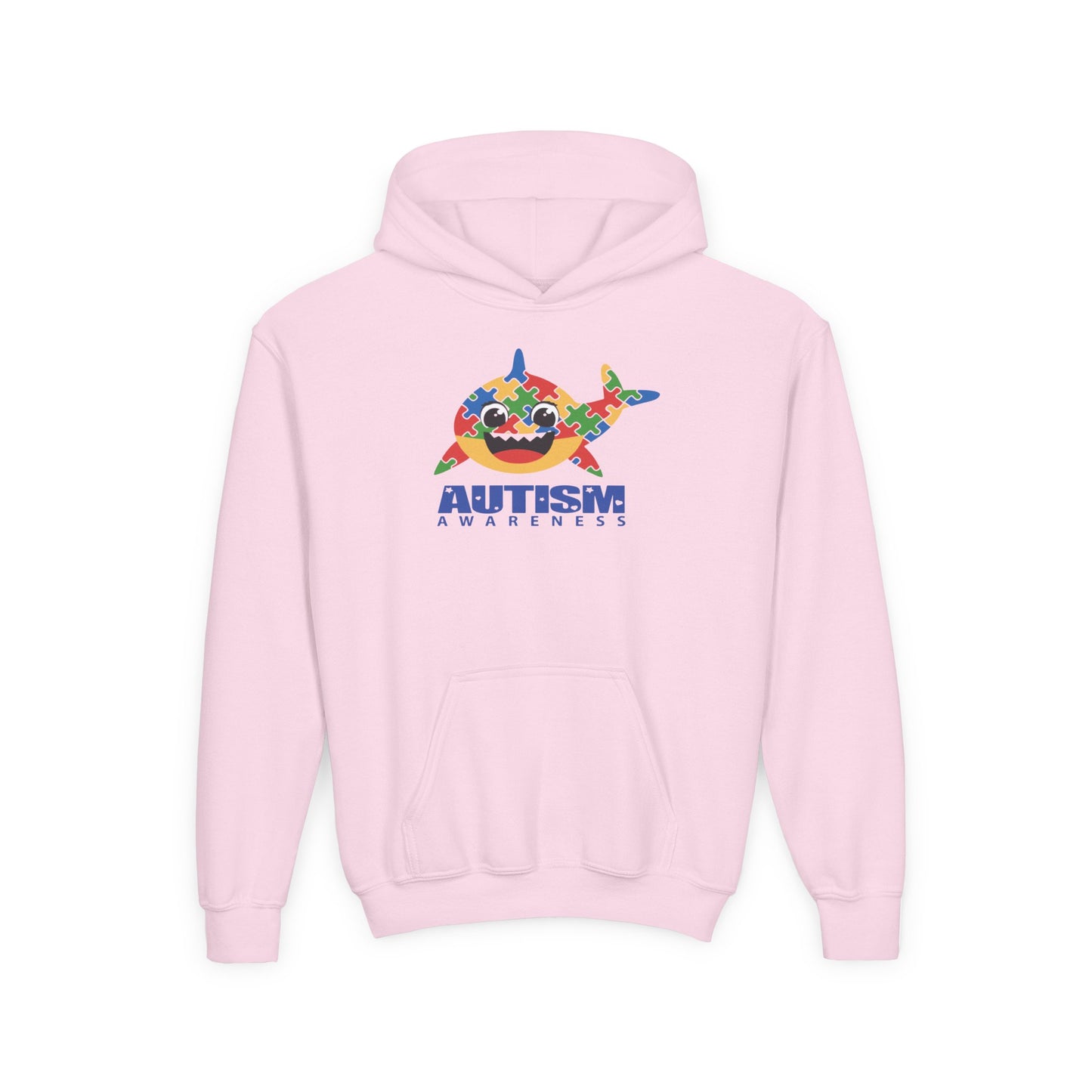 Autism Awareness Youth Hoodie - Colorful Shark Design