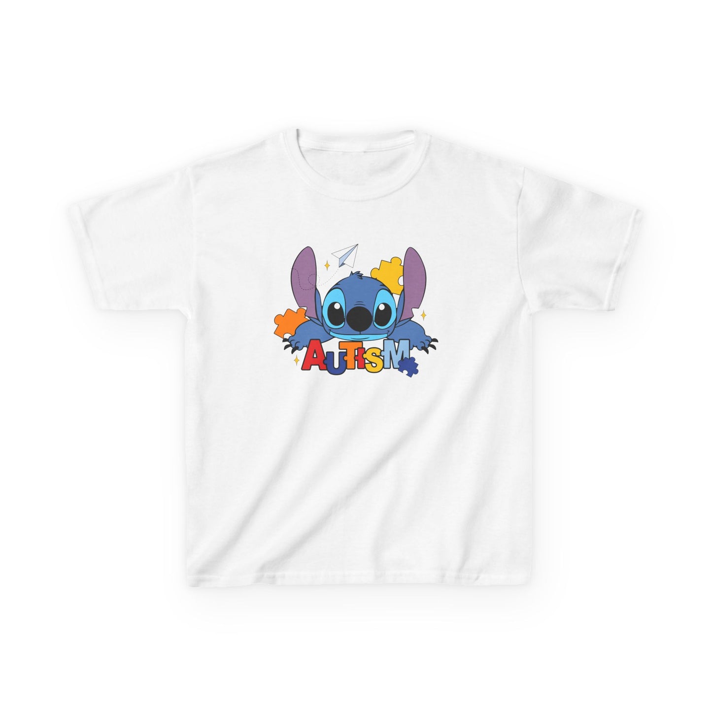 Kids Tee — Cute Stitch Autism Puzzle Design