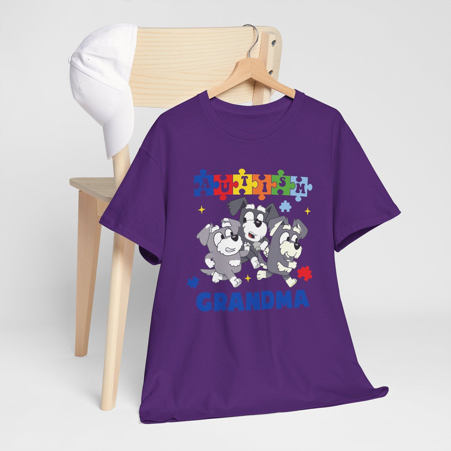 Grandma Paw-some Autism Awareness Tee — Puzzle Dogs Autism Grandma Shirt