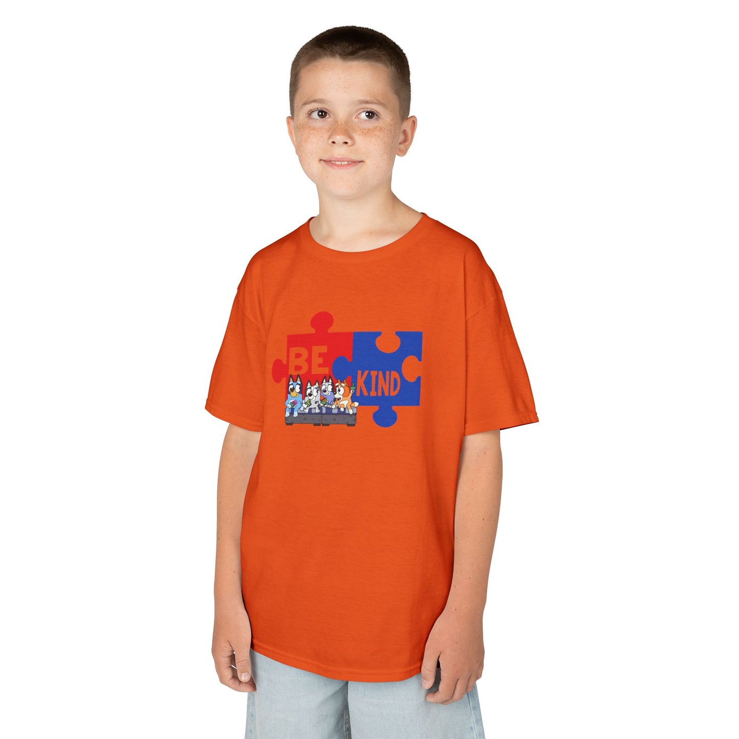 Kids T-Shirt — 'Be Kind' Puzzle Piece Autism Awareness Tee