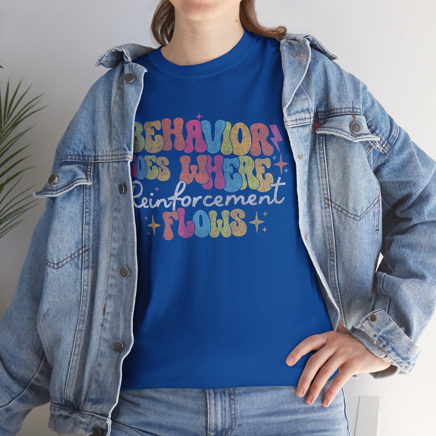 Behavior Codes Where? Reinforcement Flows T-Shirt — Retro Psychedelic Behavioral Therapist Tee