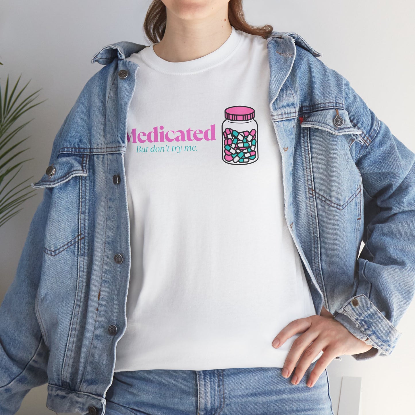 Medicated Unisex Heavy Cotton Tee - Fun and Playful Shirt for Relaxation