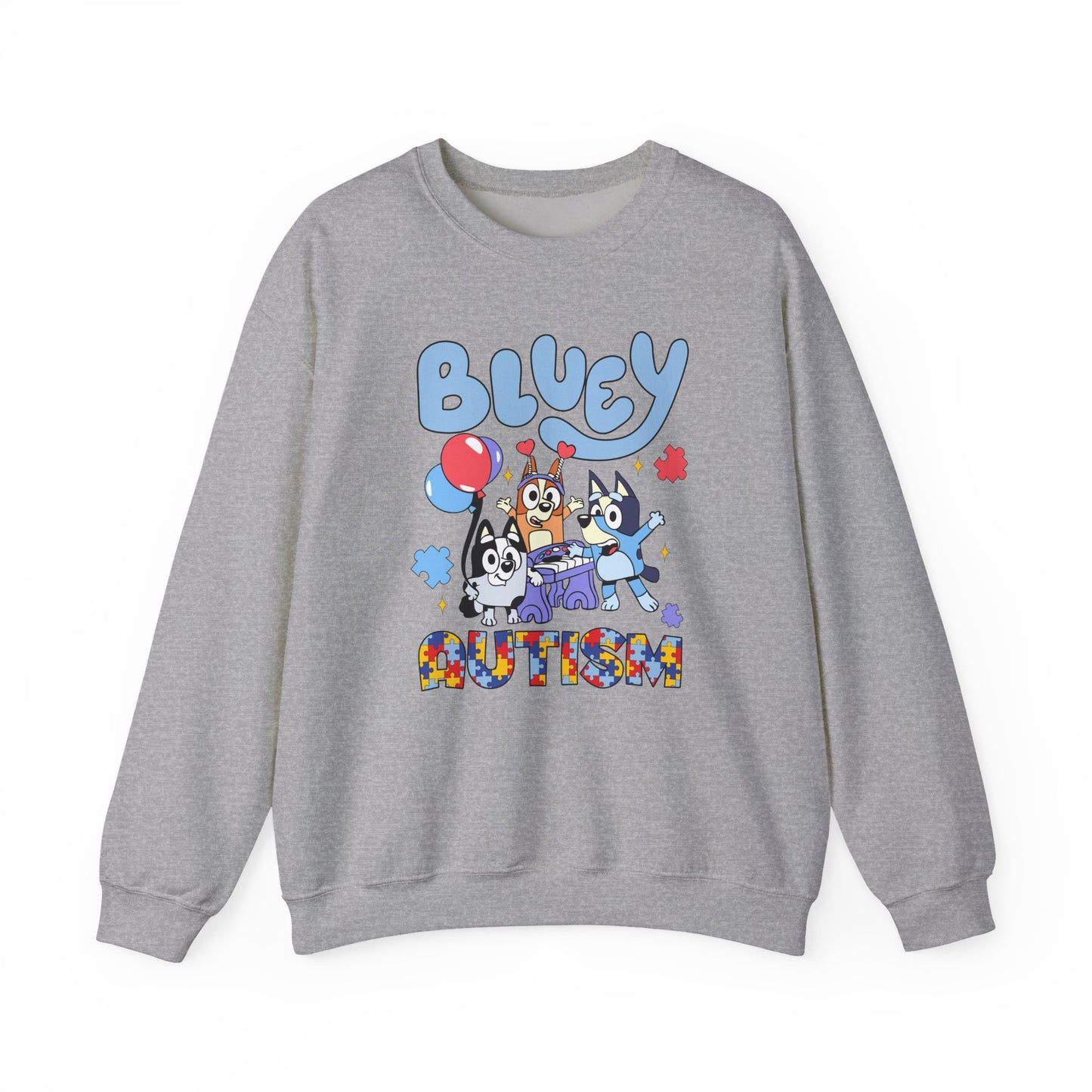 Bluey Autism Crewneck Sweatshirt — Kids & Family Awareness Pullover