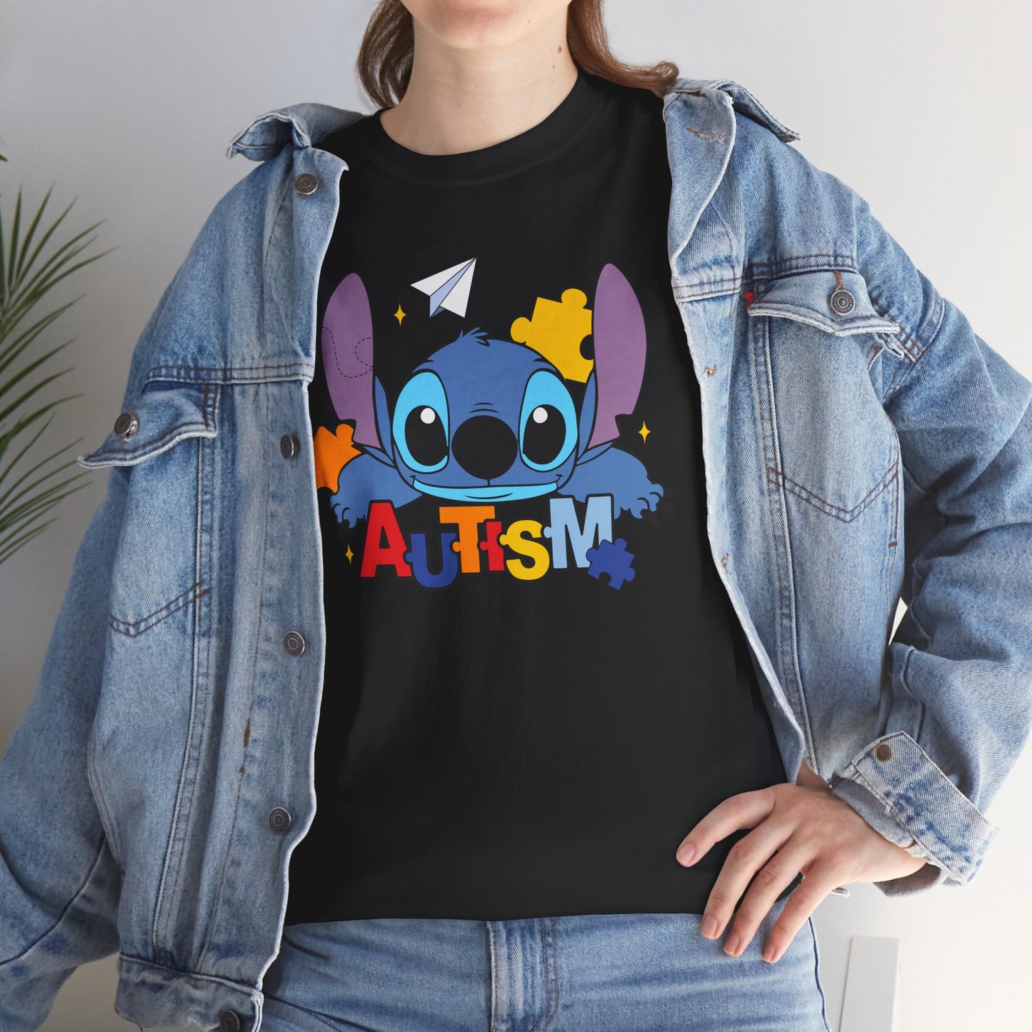 Autism Puzzle Heart T‑Shirt — Cute Blue Character Awareness Tee