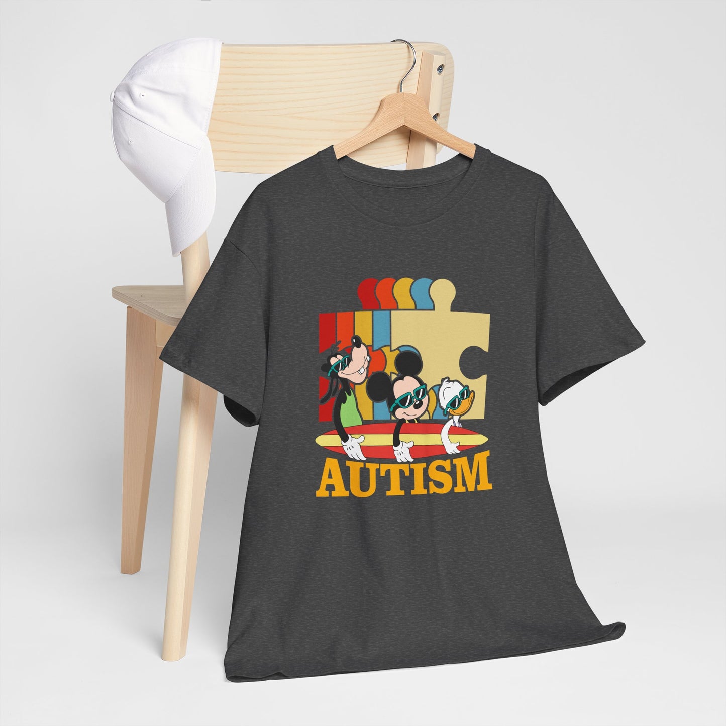 Autism Awareness Tee — Colorful Puzzle & Playful Characters Design