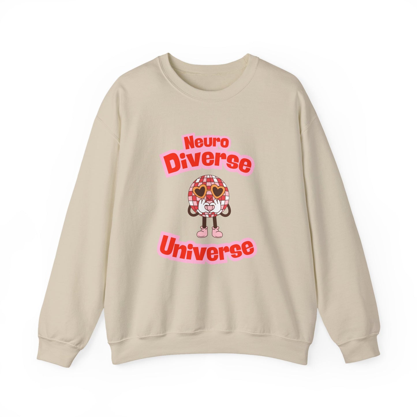 Neuro Diverse Universe Sweatshirt — Cute Brain Character Autism Pride Crewneck