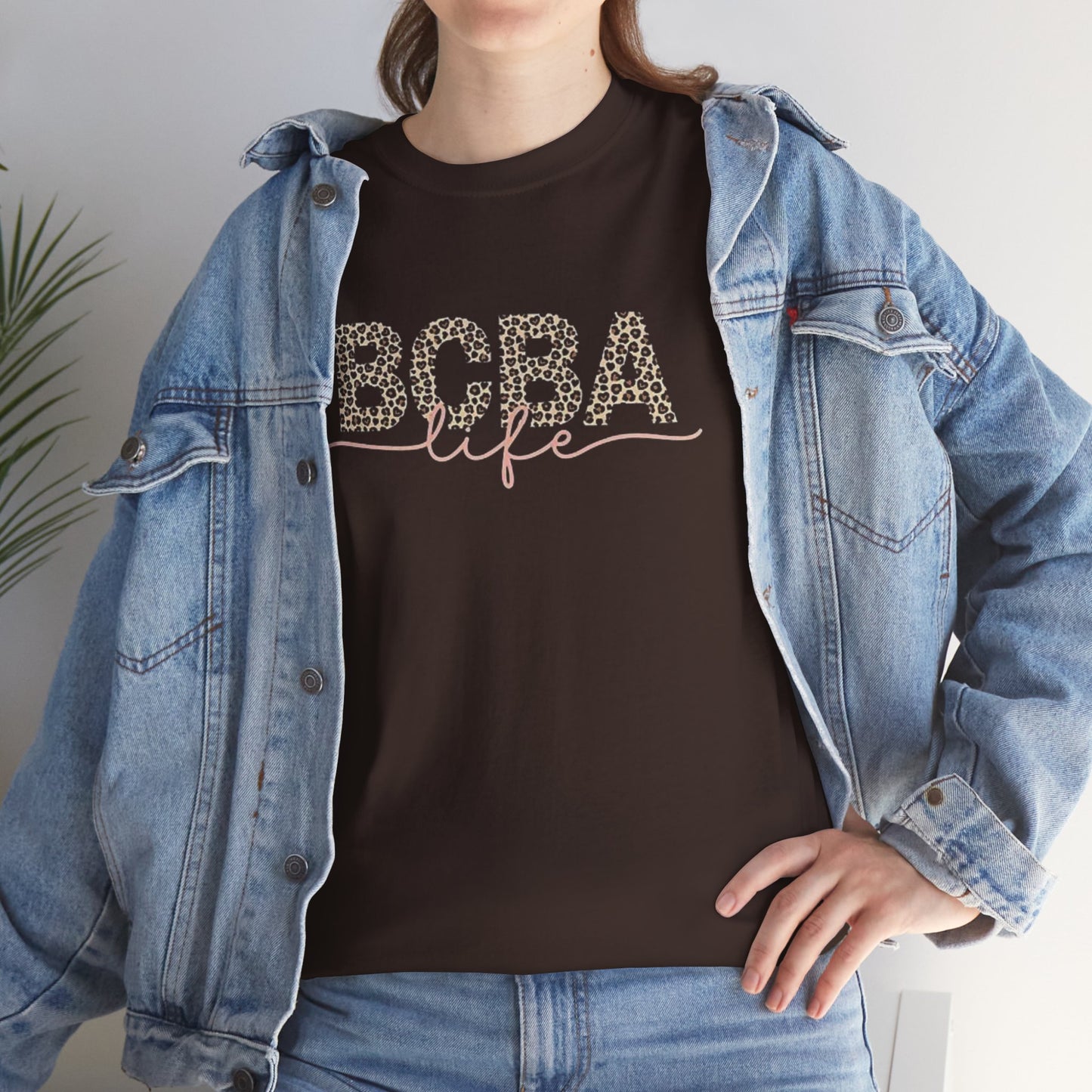 BCBA Life Leopard Print Tee — Bubble Tea Lover Graphic Shirt