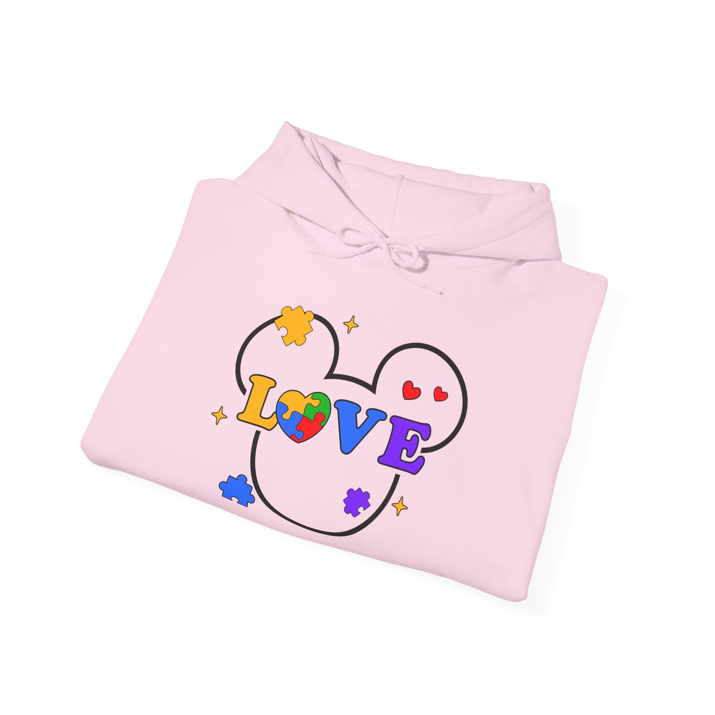 Love Puzzle Heart Hoodie — Autism Awareness Rainbow Puzzle Pieces Love Sweatshirt