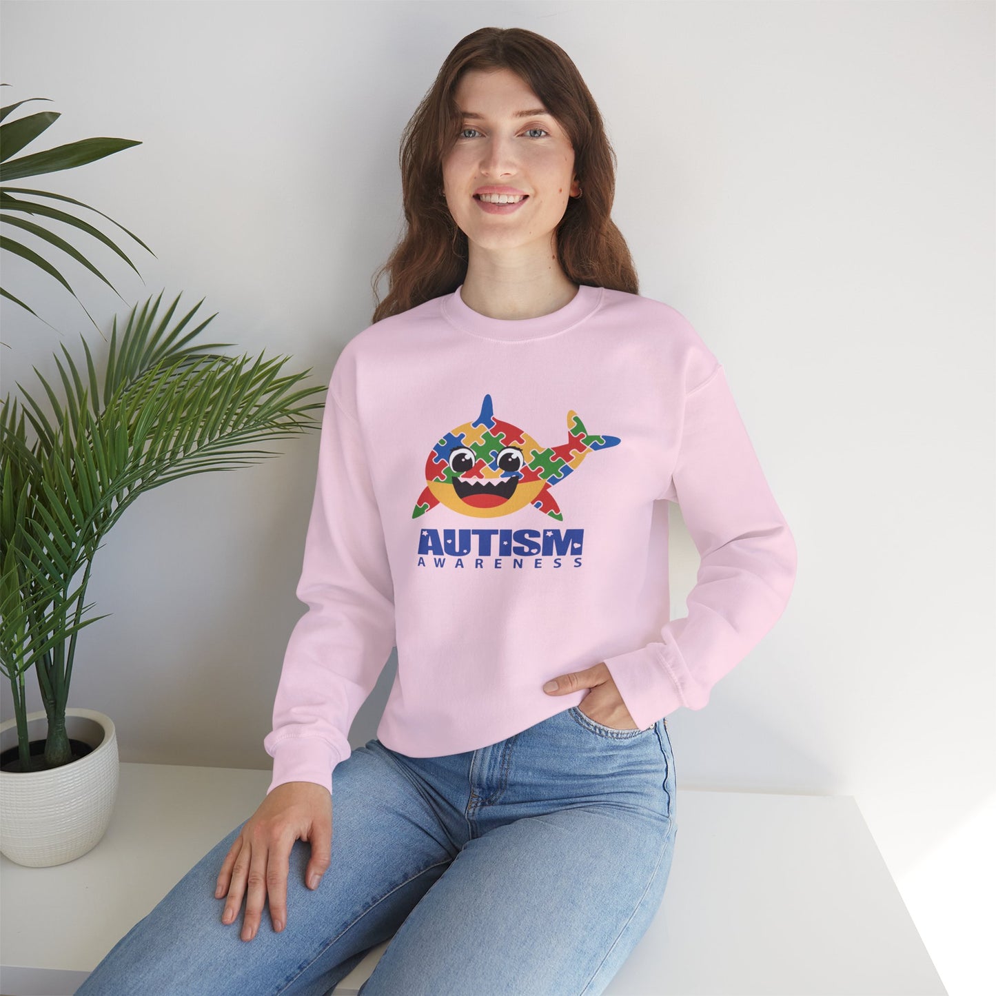 Baby Shark Autism Awareness Crewneck Sweatshirt