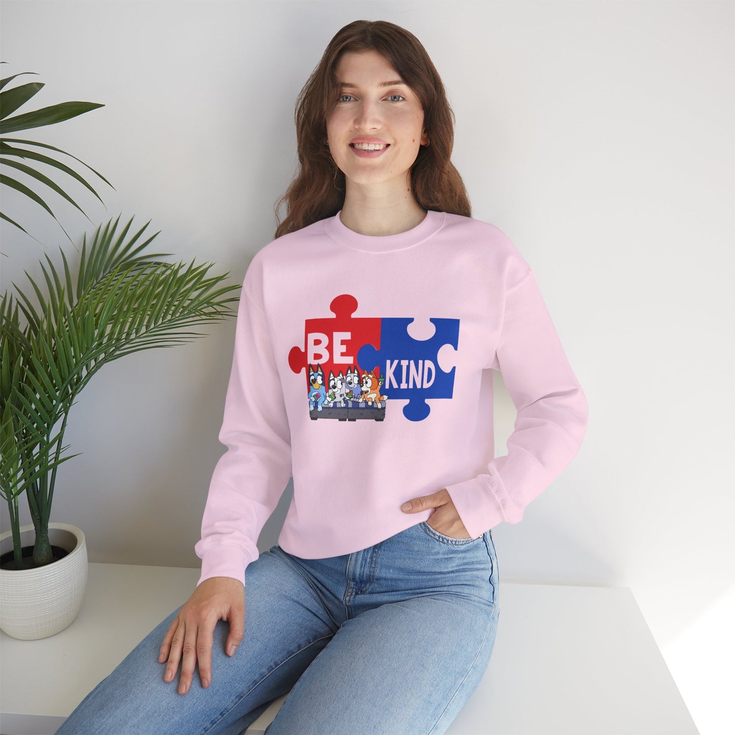 Be Kind Puzzle Sweatshirt — Inspirational Autism Awareness Crewneck