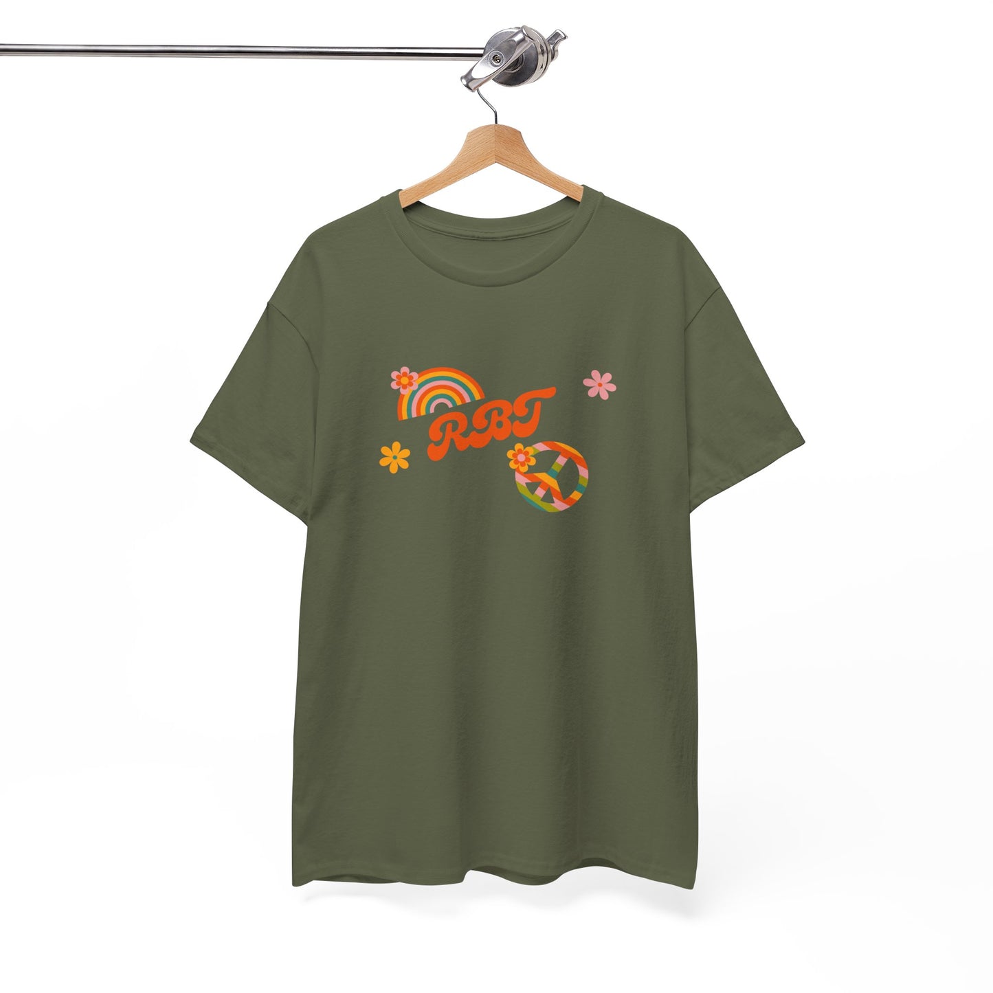 Retro Rainbow Tee - Summer Vibes, Unisex Cotton Shirt, Casual Wear, Gift for Friends, Festival Outfit, Bohemian Style