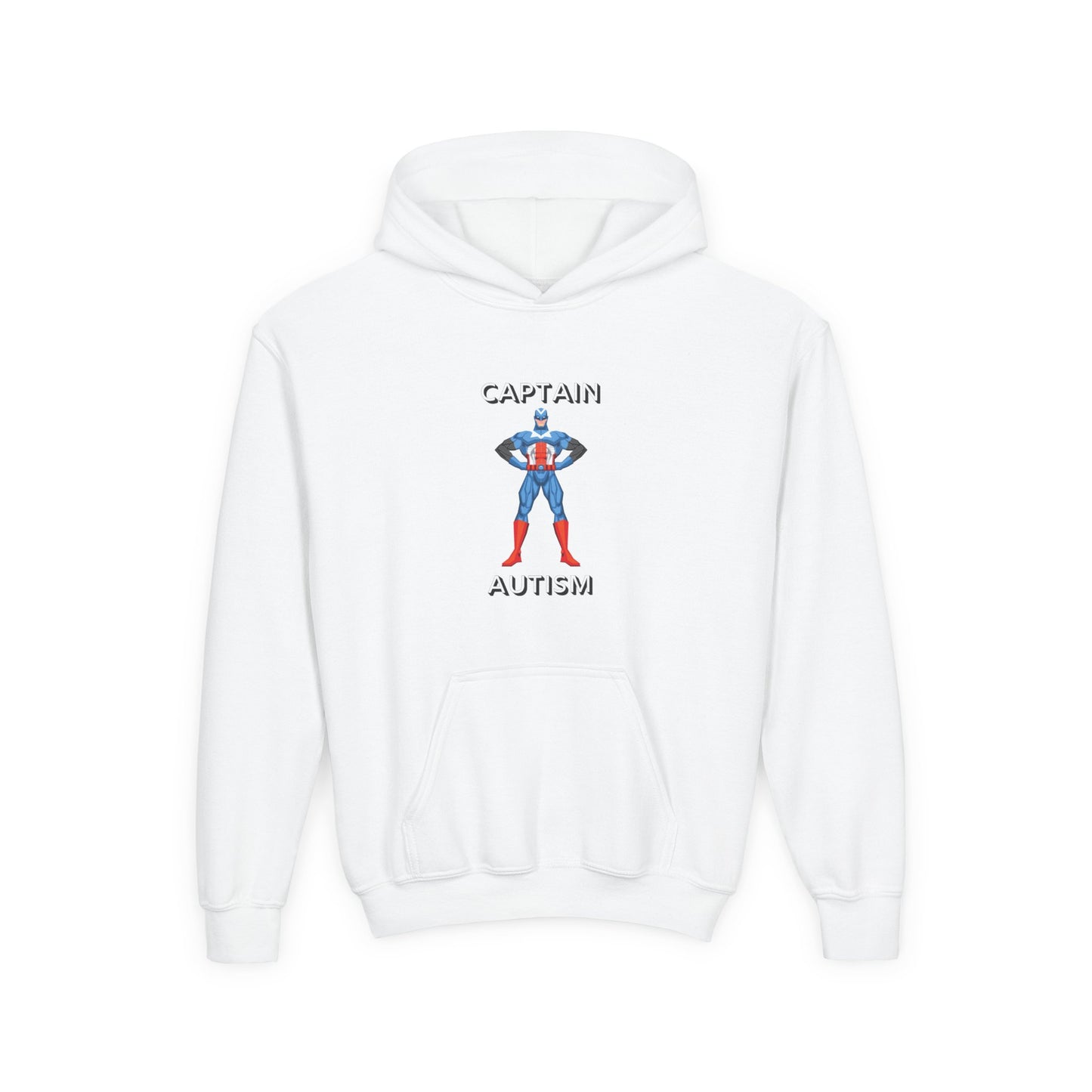 Captain Autism Youth Hooded Sweatshirt - Supportive & Fun Apparel