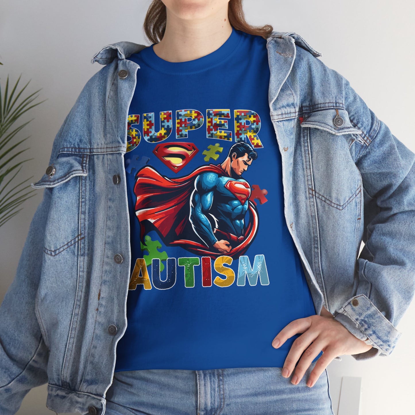 Autism Superhero T-Shirt — "Super Autism" Colorful Puzzle Design