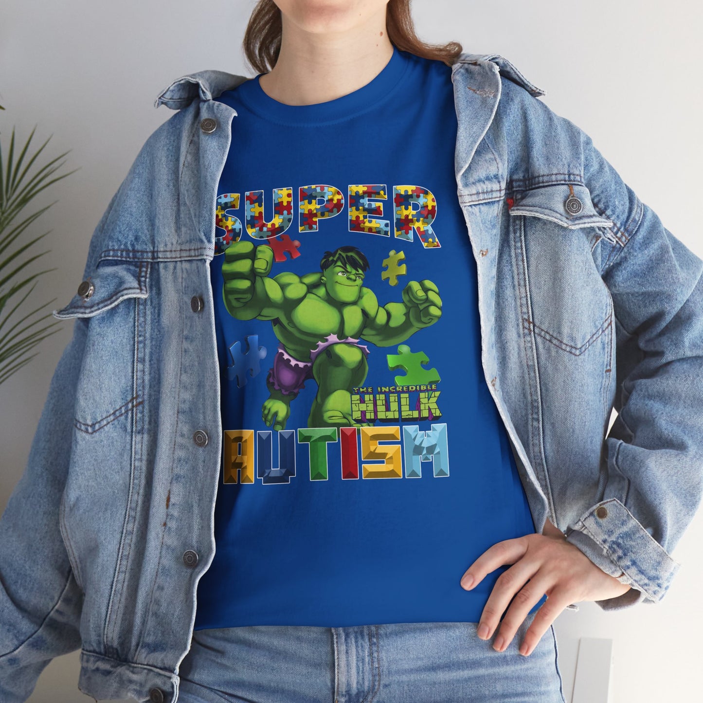 Autism Superhero Tee — 'Super Autism' Puzzle-Pattern Kids Shirt
