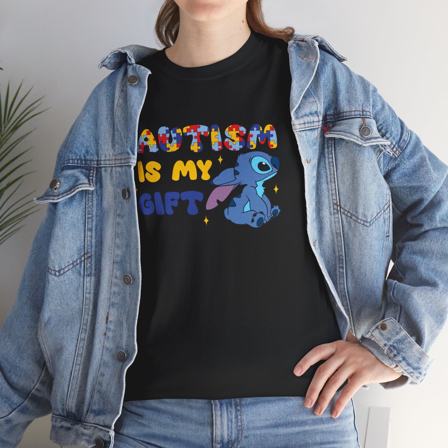 Autism Is My Gift T-Shirt — Colorful Puzzle Heart Design