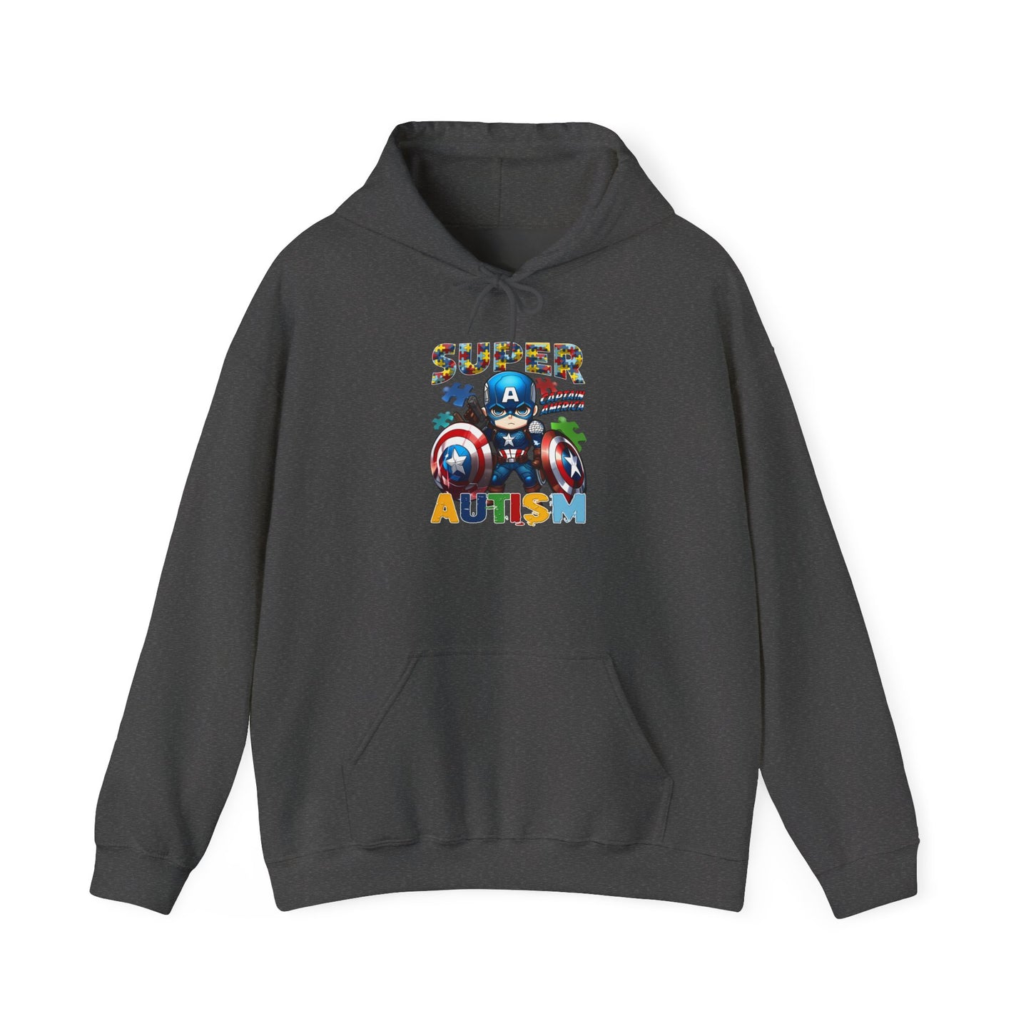 Autism Superhero Hoodie — 'Super Autism' Colorful Puzzle Support Sweatshirt