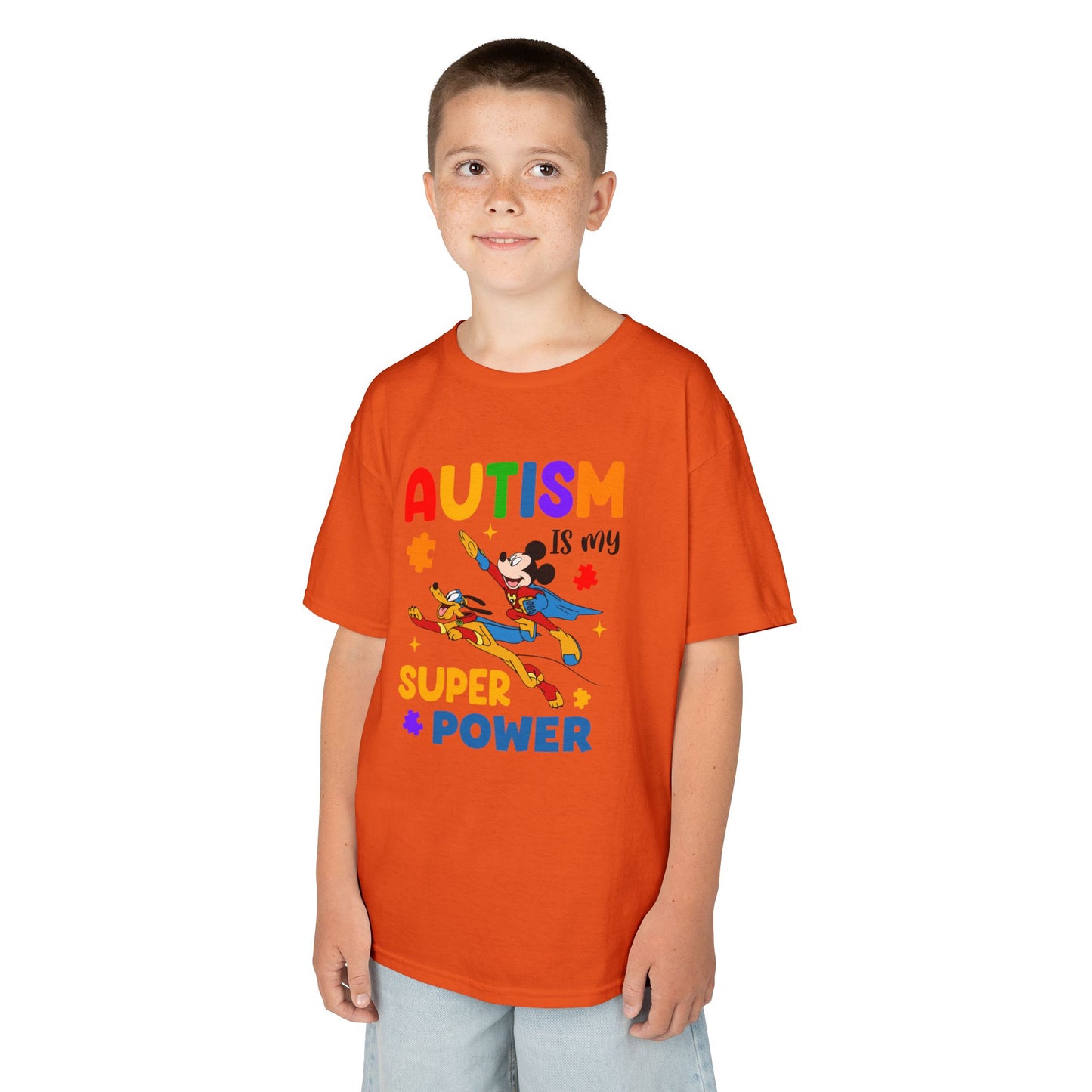 Autism Is My Superpower Kids T-Shirt — Colorful Awareness Tee