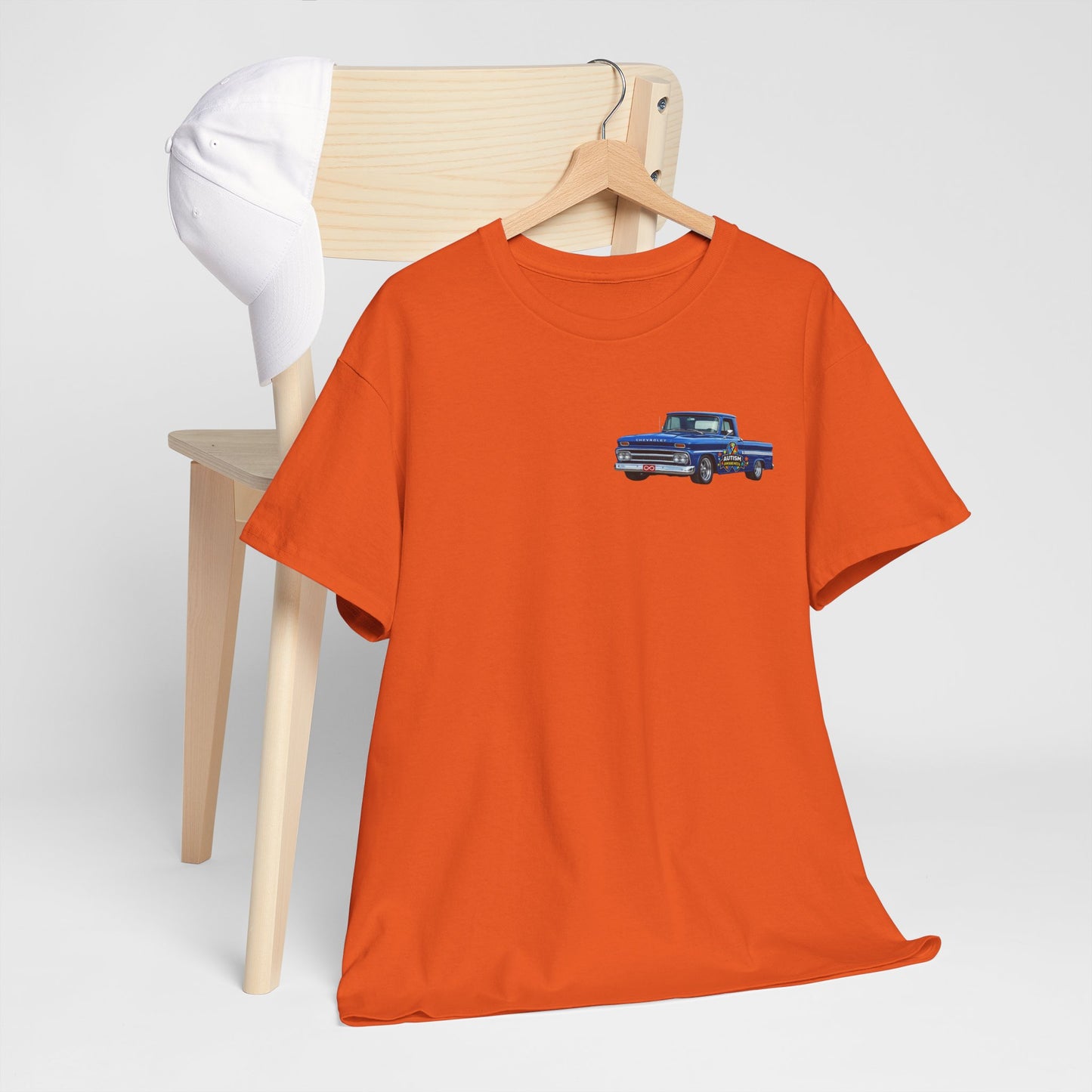 Tim’s Truck Tee- Autism Awareness Truck T-Shirt — Vintage Pickup Puzzle Ribbon Tee