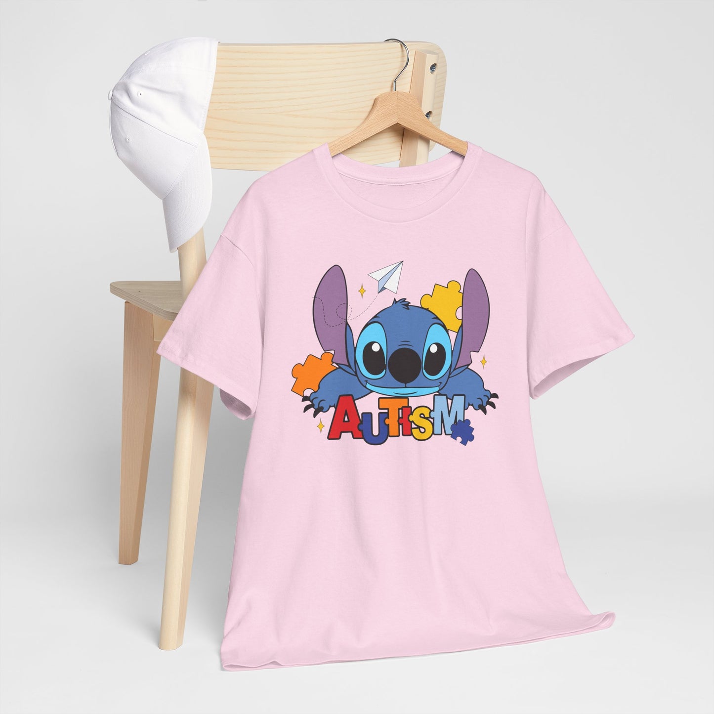 Autism Puzzle Heart T‑Shirt — Cute Blue Character Awareness Tee
