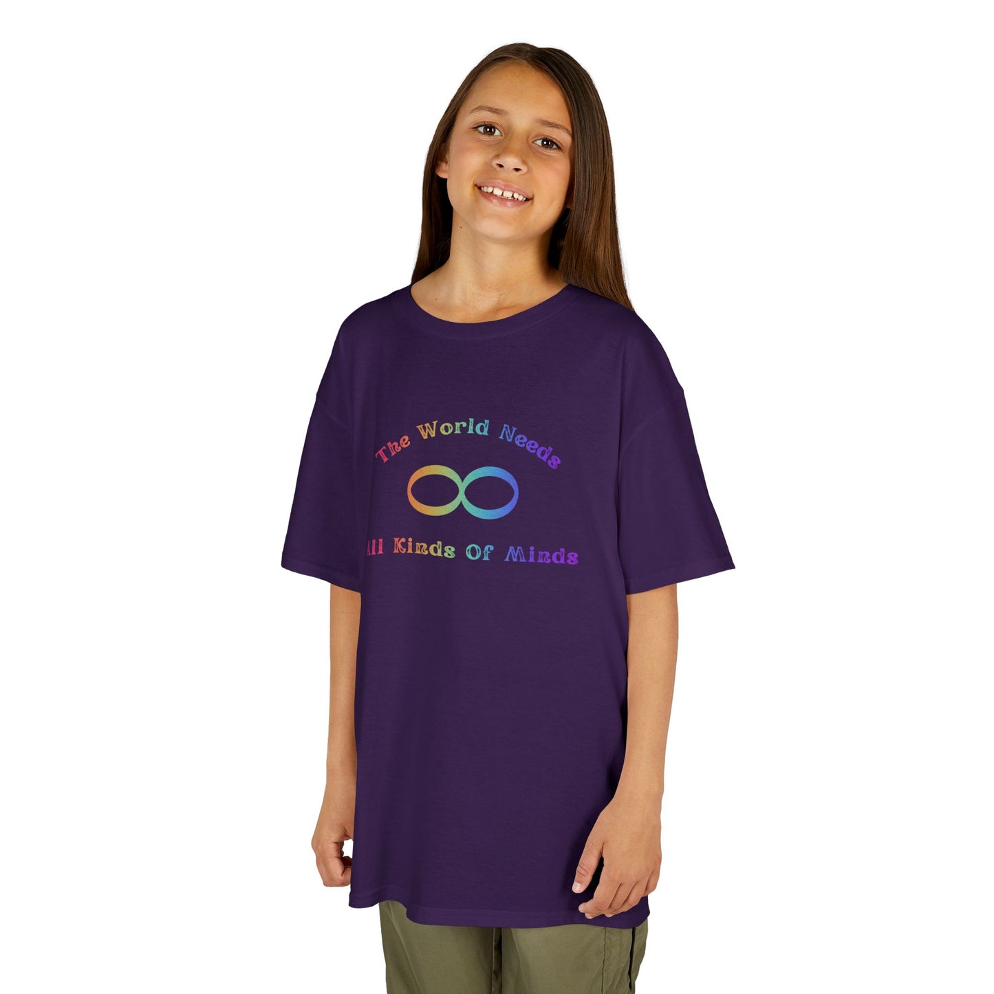 Rainbow Kids Tee - "The World Needs All Kinds Of Minds"