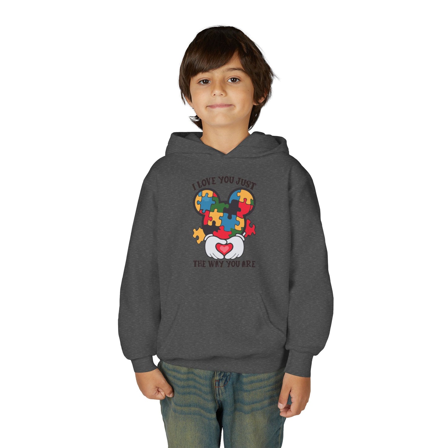 Puzzle Heart Youth Hoodie - "I Love You Just the Way You Are"