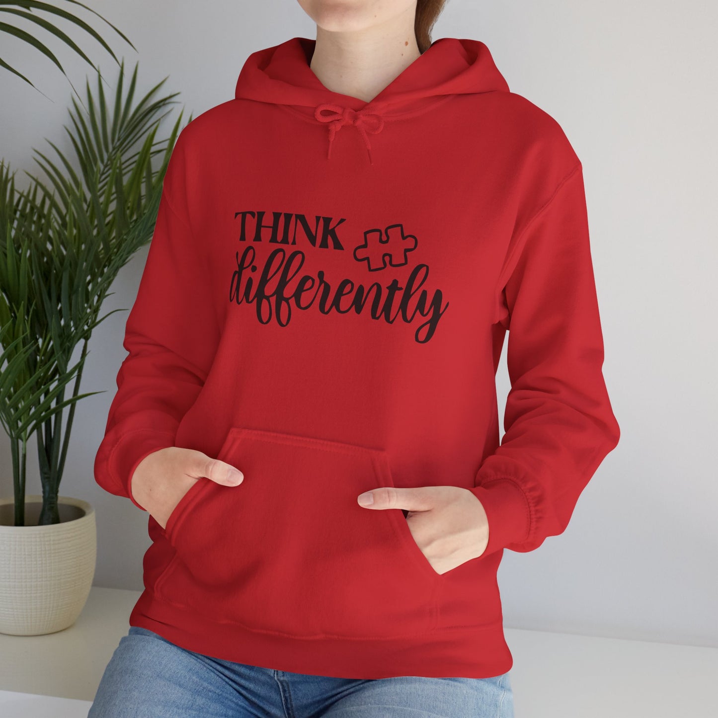 Think Differently Puzzle Piece Hooded Sweatshirt