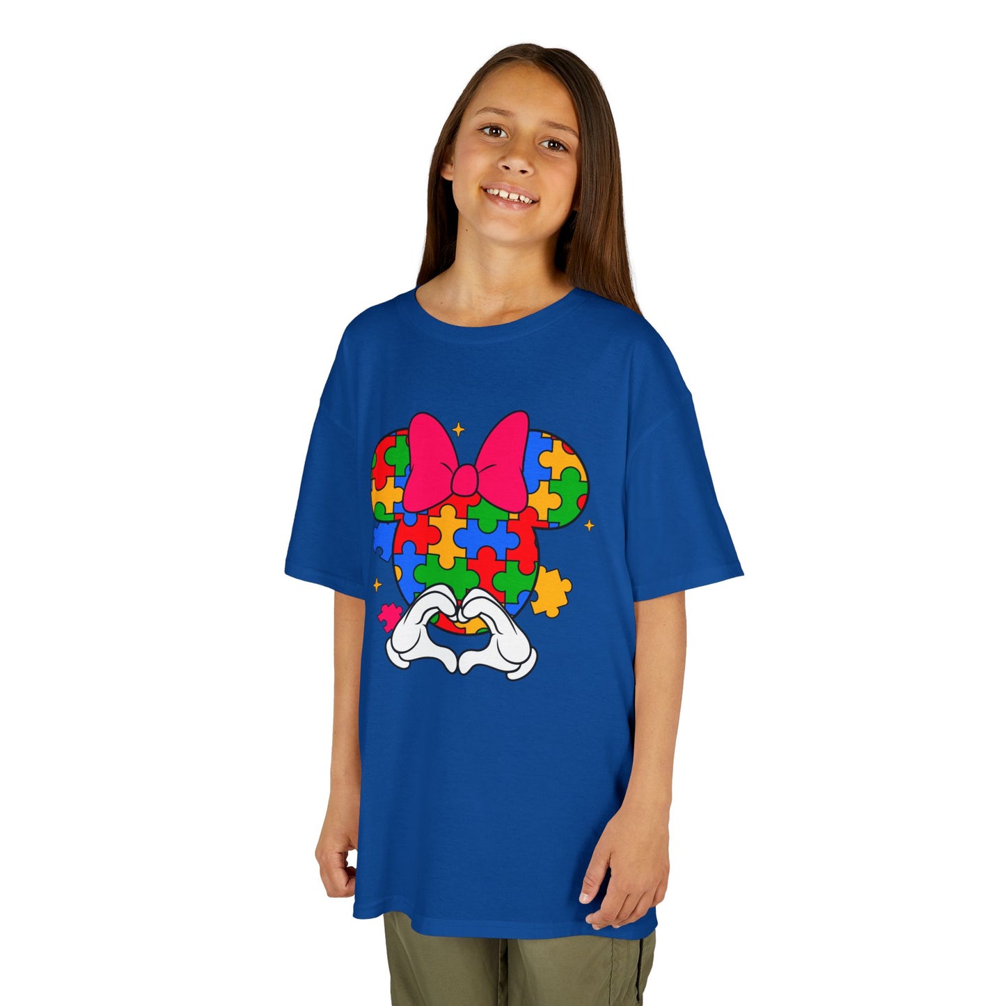 Autism Awareness Puzzle Minnie Kids T-Shirt