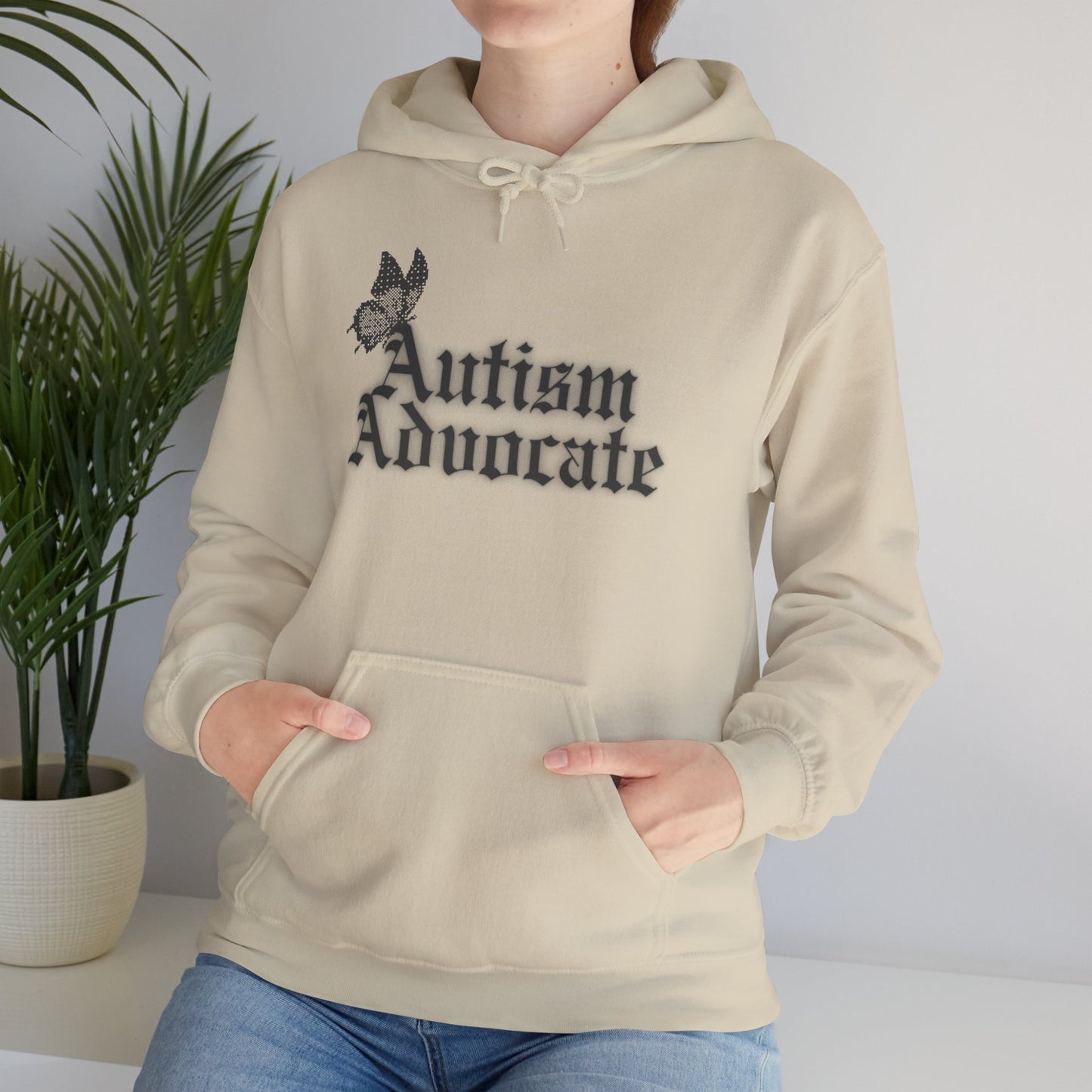 Autism Advocate Hoodie — Gothic Script Awareness Pullover