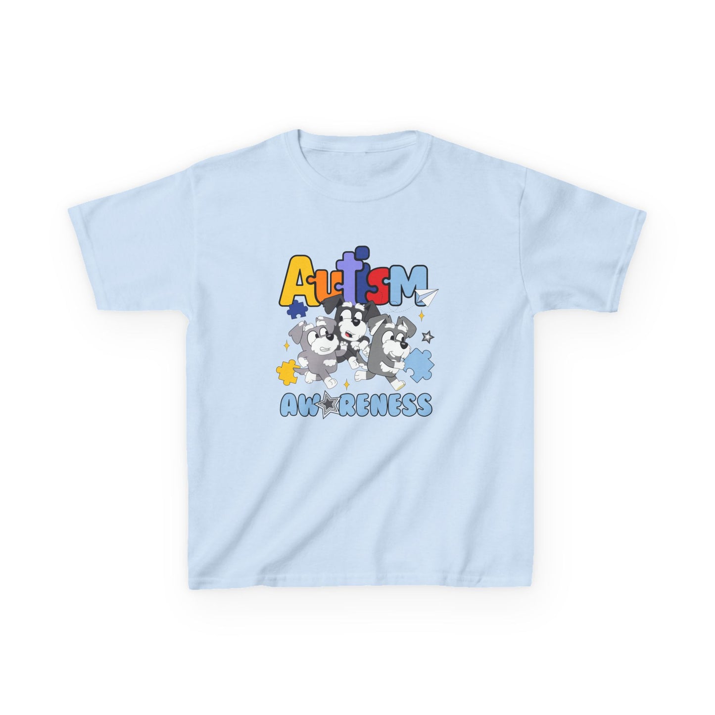 Kids Tee — 'Autism Awareness' Colorful Puzzle Heart Design