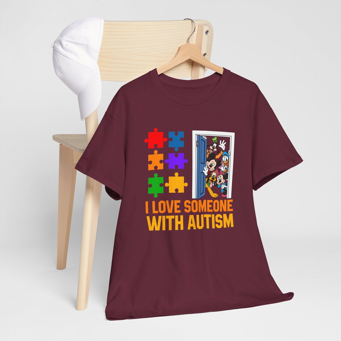 Autism Awareness T-Shirt – "I Love Someone With Autism" Puzzle Heart Tee