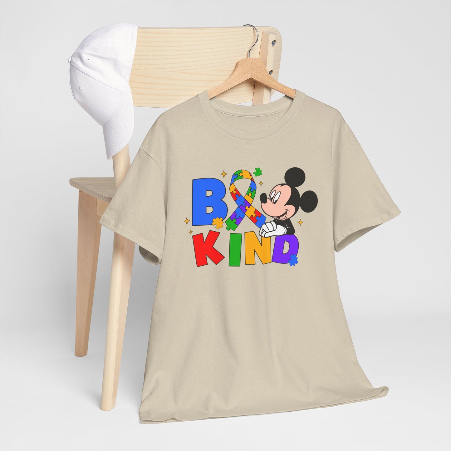 Be Kind Kids T‑Shirt — Colorful Ribbon & Character Graphic