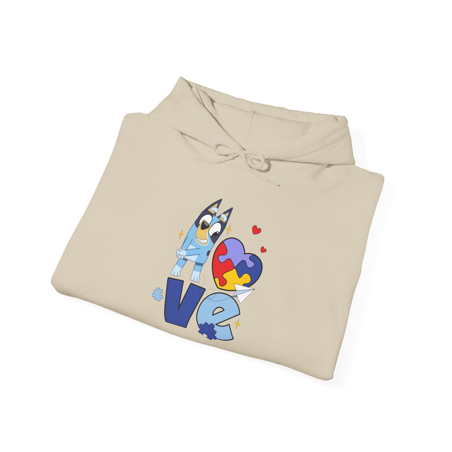 Autism Puzzle Heart Love Hoodie — Cute Inclusive Love Graphic Sweatshirt