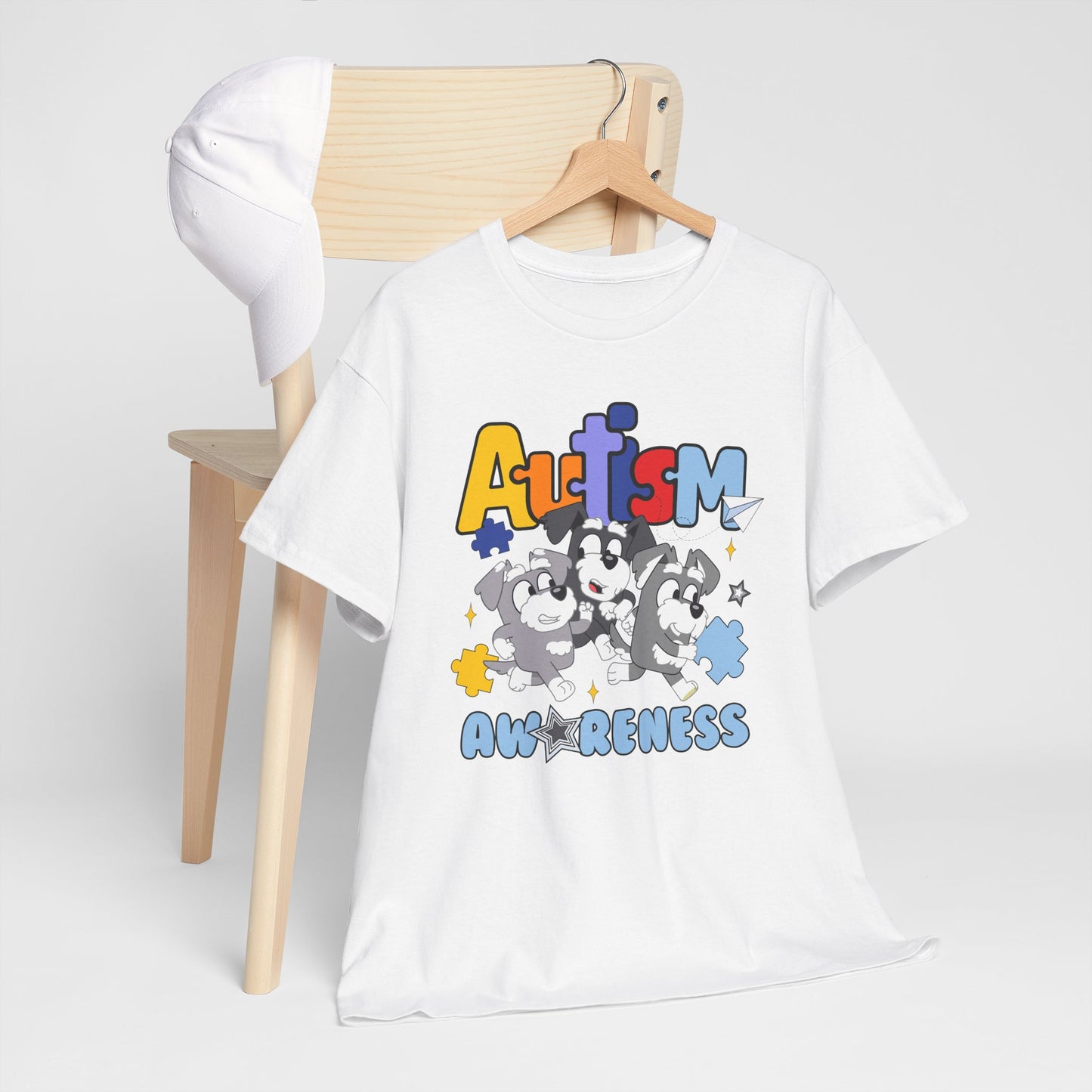 Autism Awareness Puzzle Paw Tee — Cute Dogs Support Autism Awareness