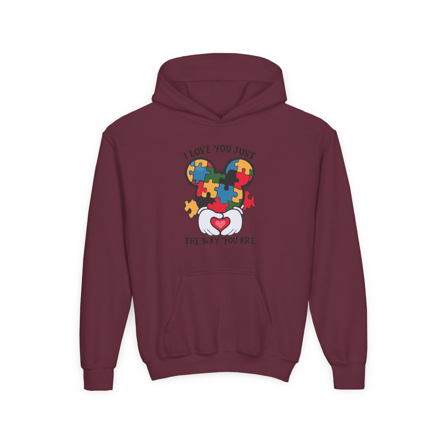 Puzzle Heart Youth Hoodie - "I Love You Just the Way You Are"