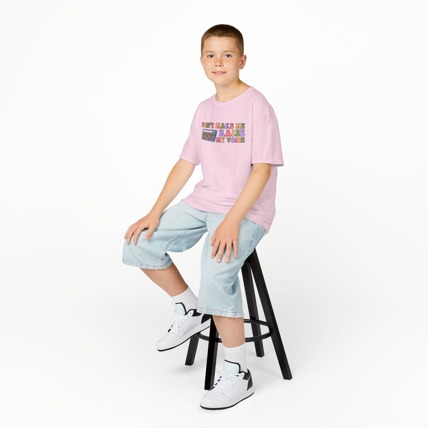 Playful Kids Tee - 'Don't Make Me Raise My Voice' Design
