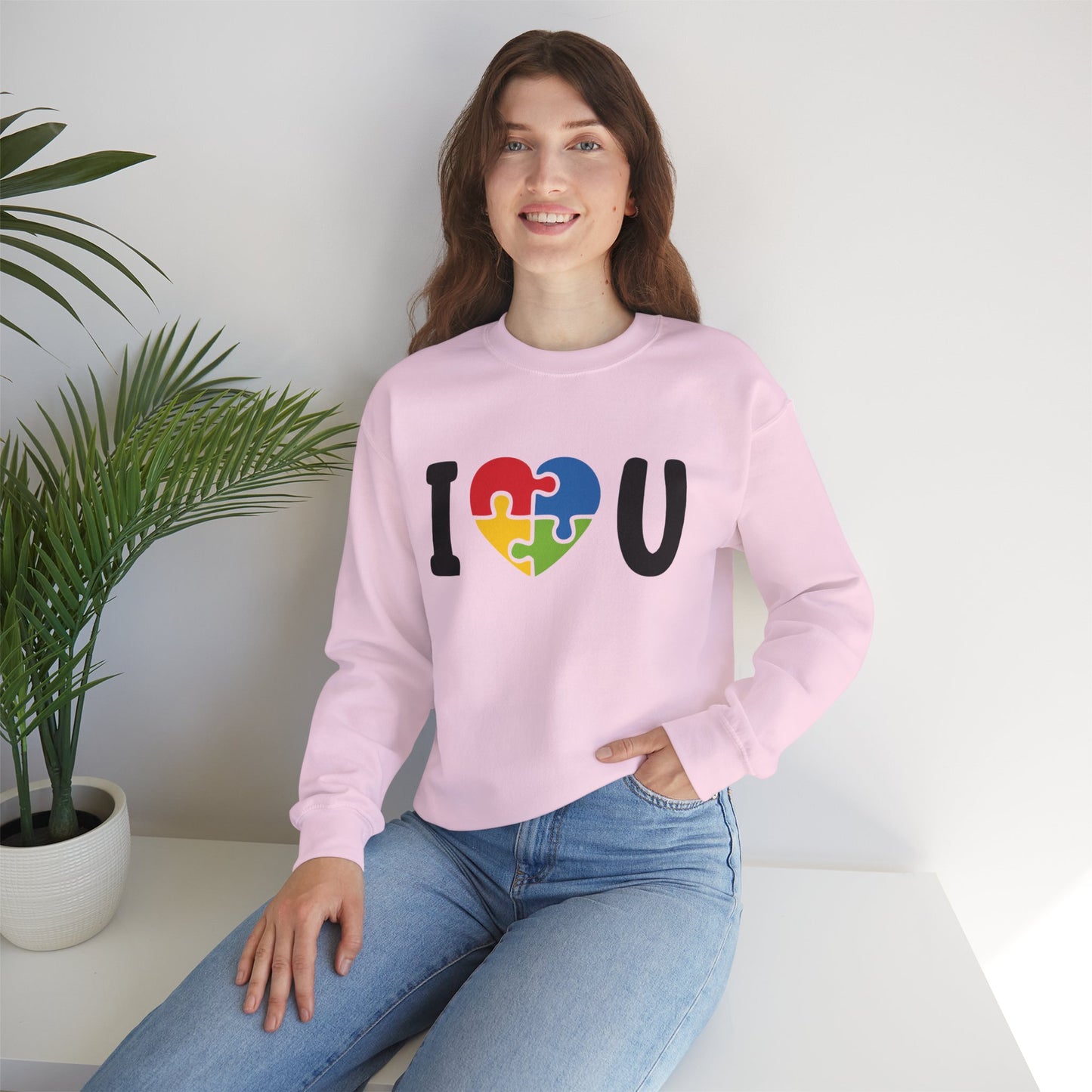 I Love You Heart Puzzle Crewneck Sweatshirt