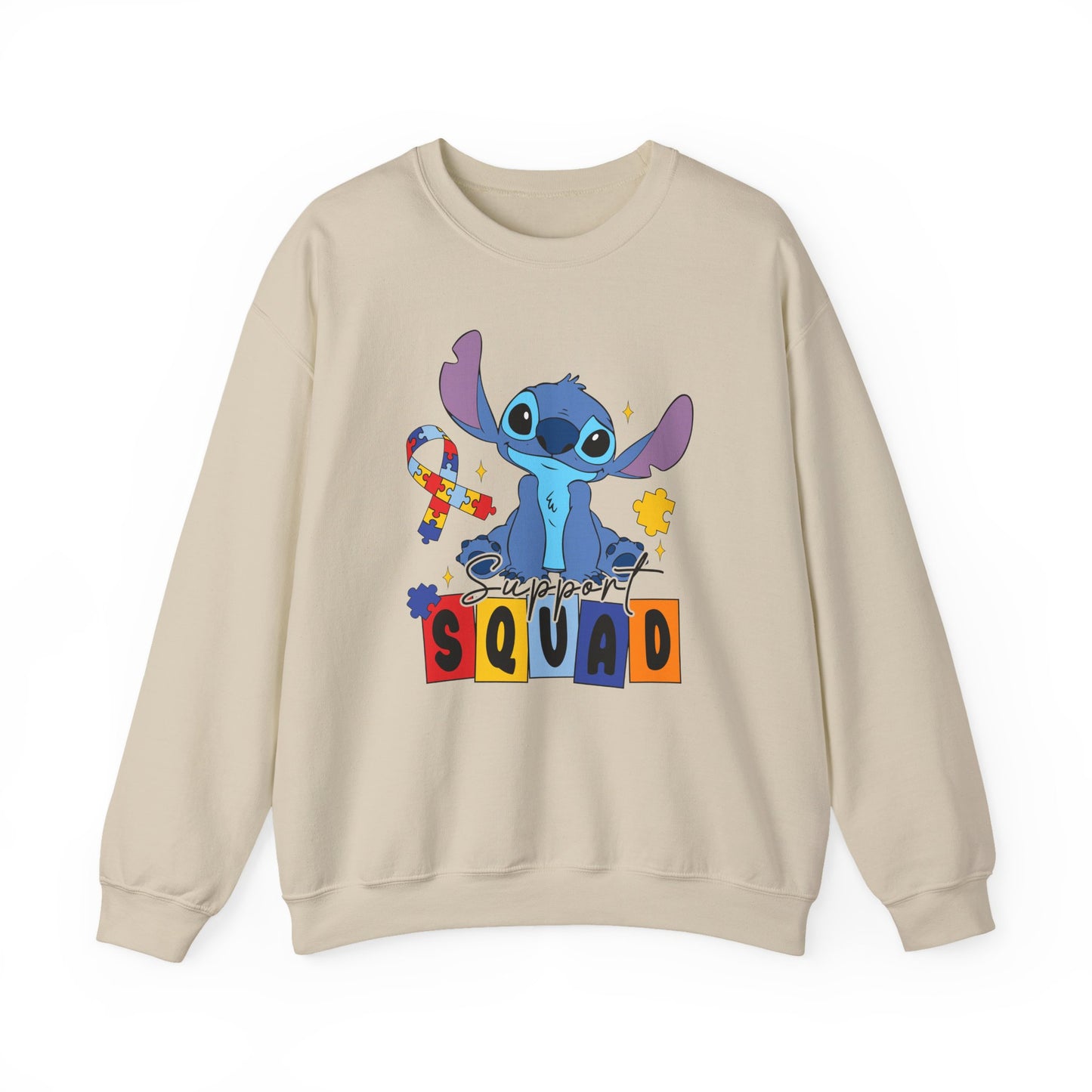Stitch Squad Crewneck Sweatshirt — Cute Blue Alien Graphic Pullover