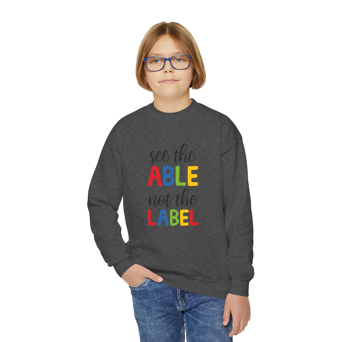 See the Able Not the Label Youth Crewneck Sweatshirt