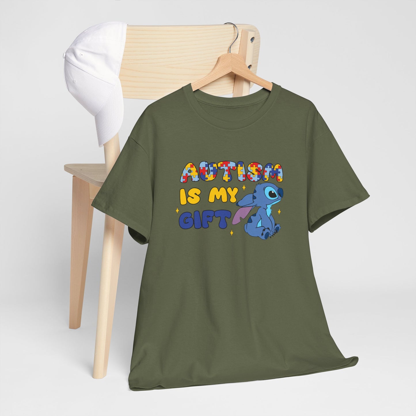 Autism Is My Gift T-Shirt — Colorful Puzzle Heart Design
