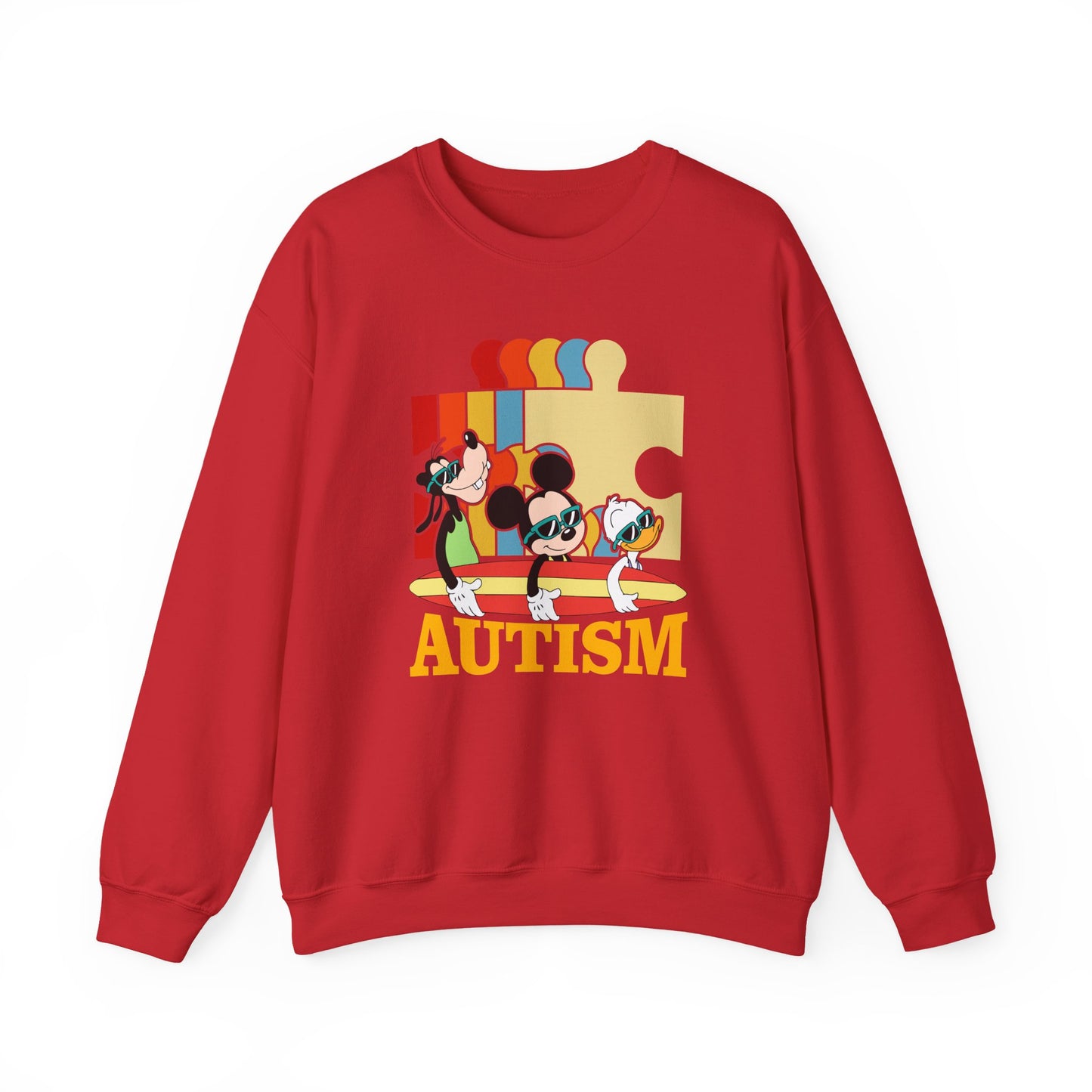 Autism Awareness Crewneck Sweatshirt – Colorful Puzzle Design