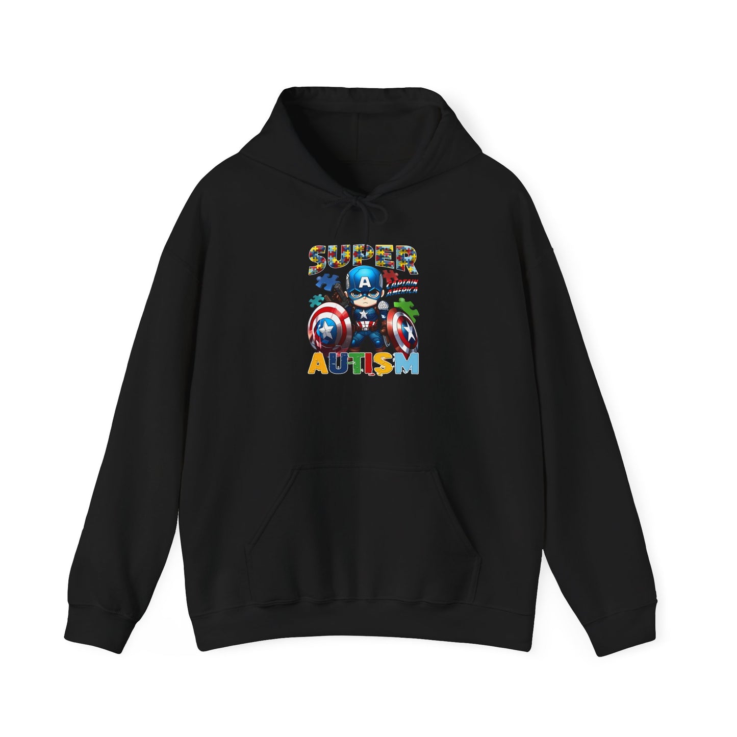 Autism Superhero Hoodie — 'Super Autism' Colorful Puzzle Support Sweatshirt