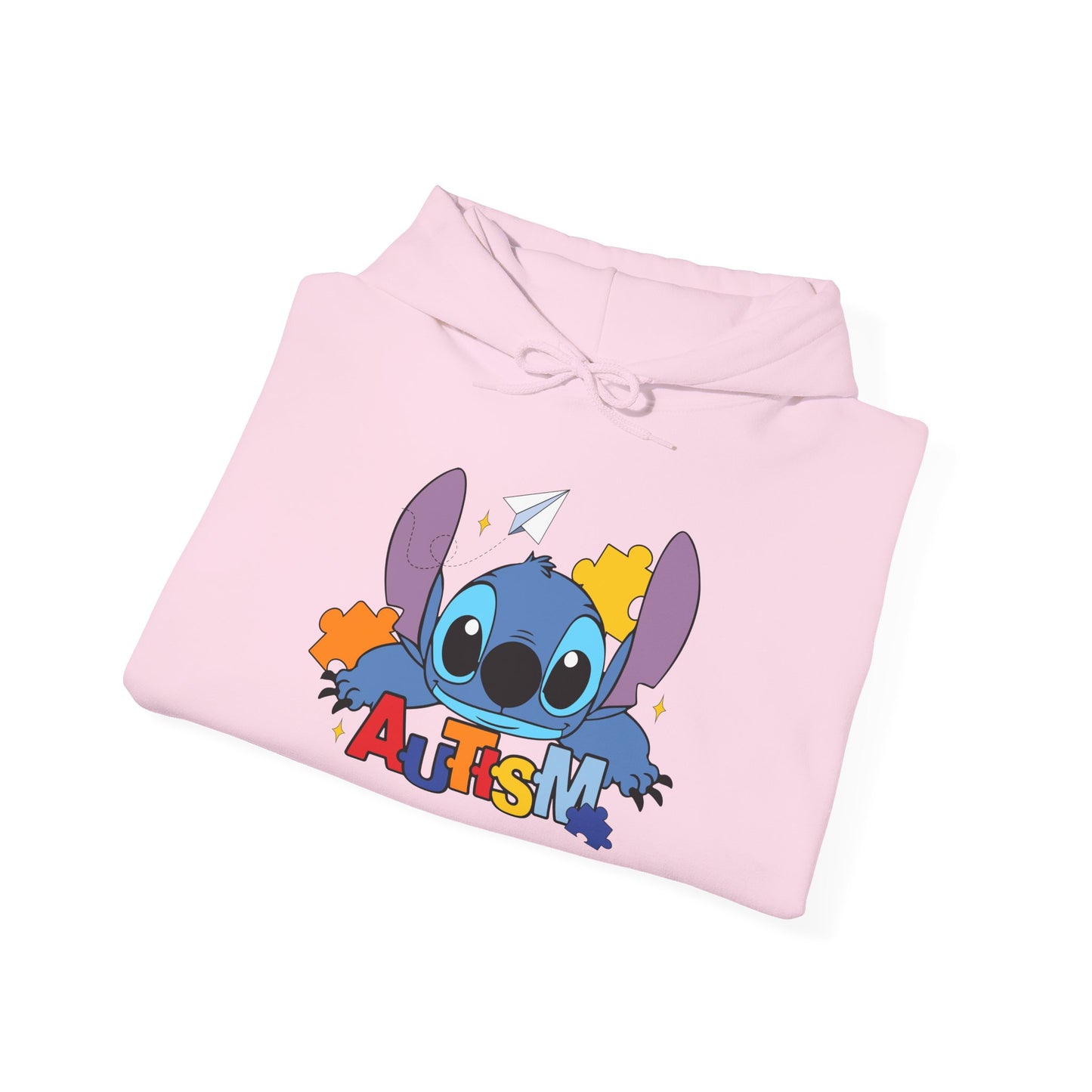 Autism Awareness Hoodie — Cute Cartoon Character with Puzzle Pieces