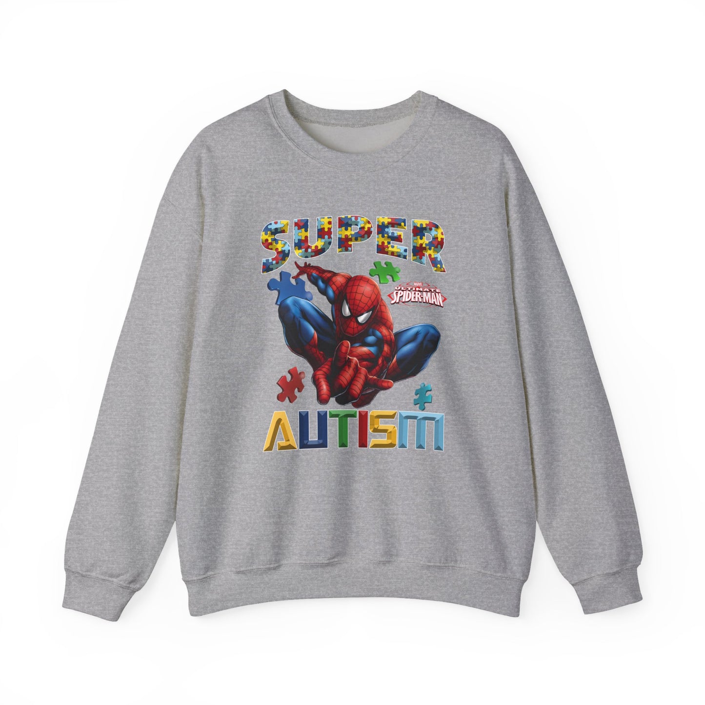 Autism Awareness Sweatshirt — "Super Autism" Puzzle-Logo Crewneck