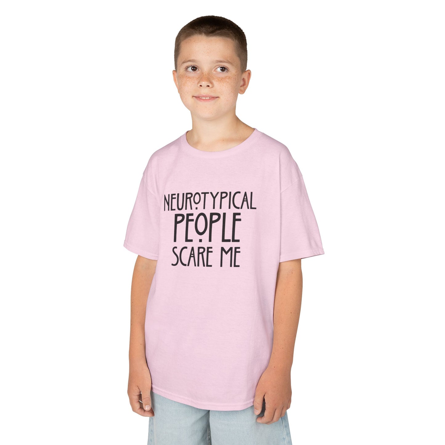 Kids Tee — "Neurotypical People Scare Me" Humor Autism Awareness Shirt