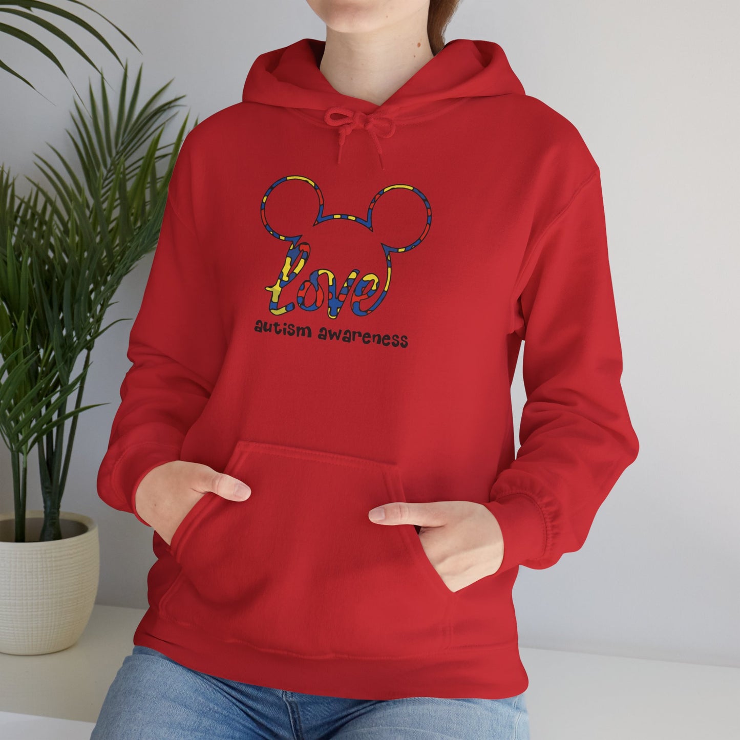 Autism Awareness Love Hoodie — Rainbow Puzzle Mickey Ears