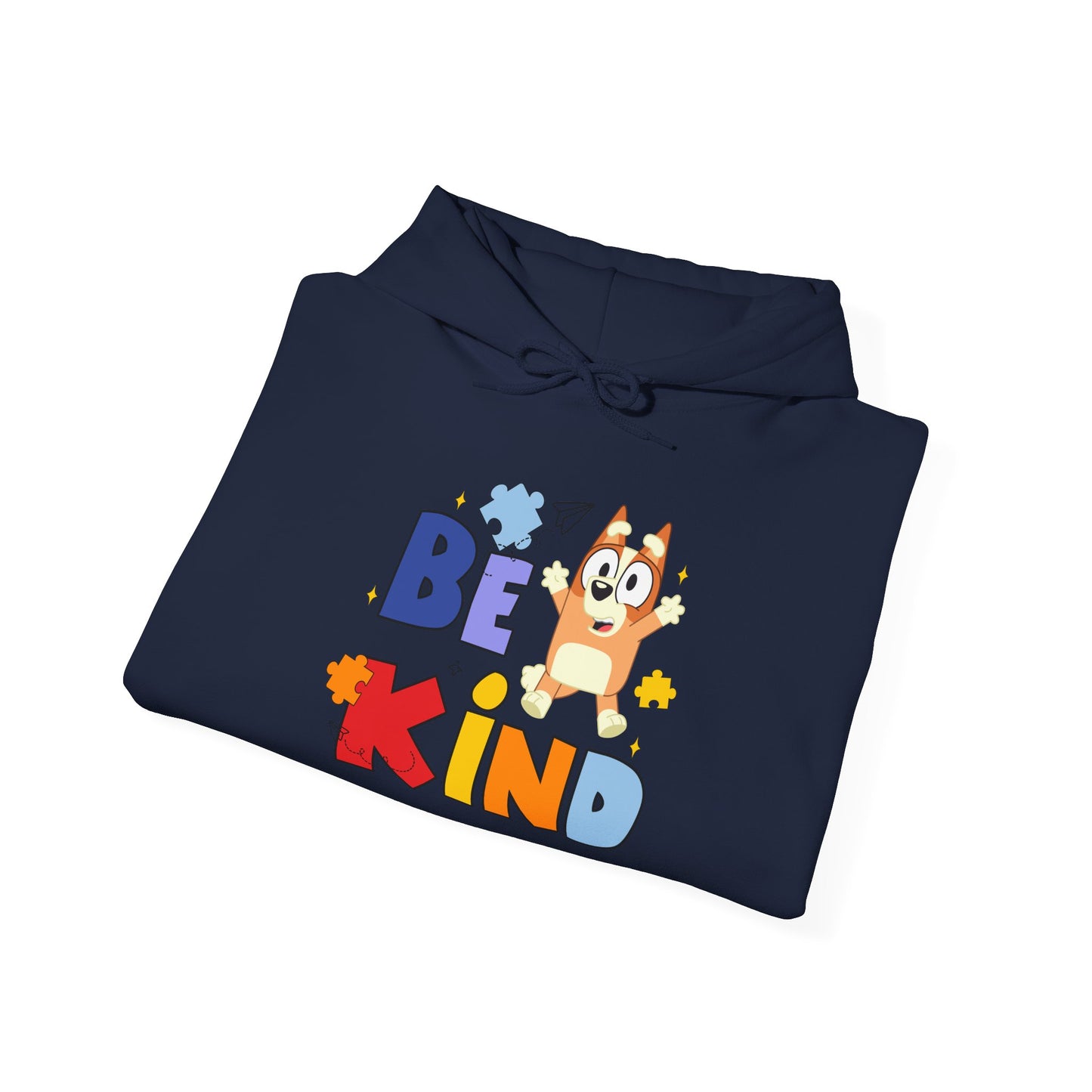 Be Kind Kids Hoodie – Colorful Cartoon Puppy Graphic Hoodie