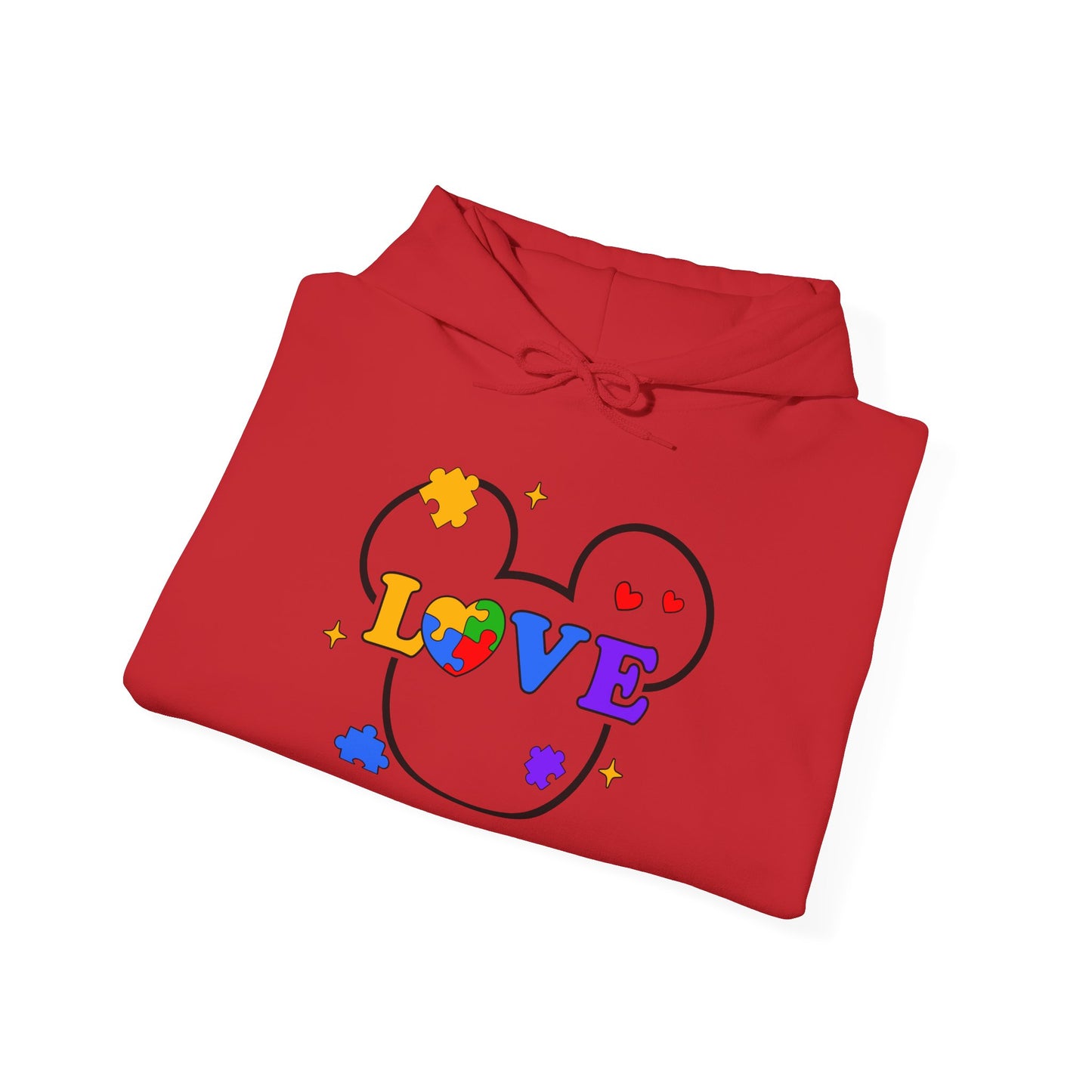 Love Puzzle Heart Hoodie — Autism Awareness Rainbow Puzzle Pieces Love Sweatshirt