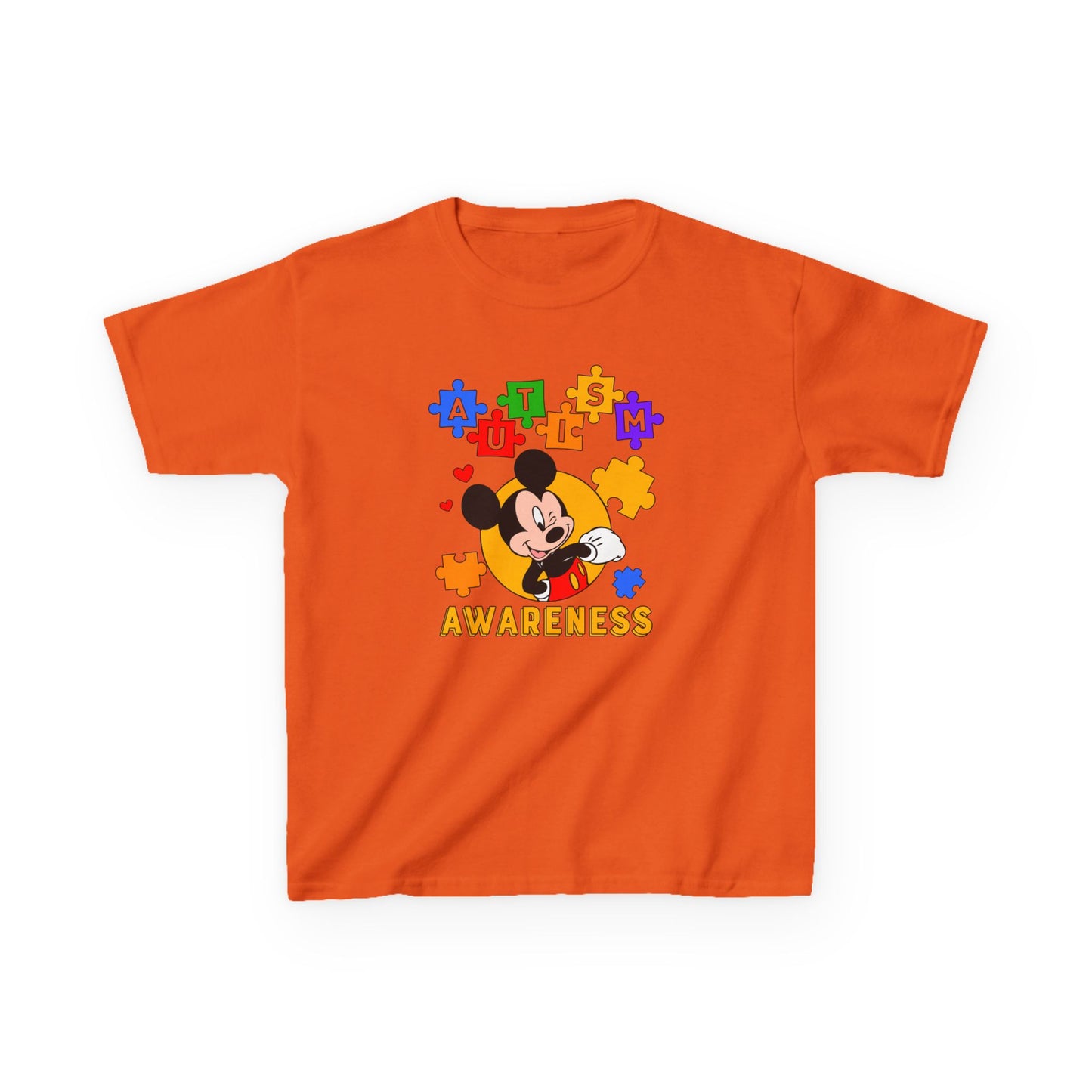 Autism Awareness Kids Tee — Colorful Puzzle Heart Design